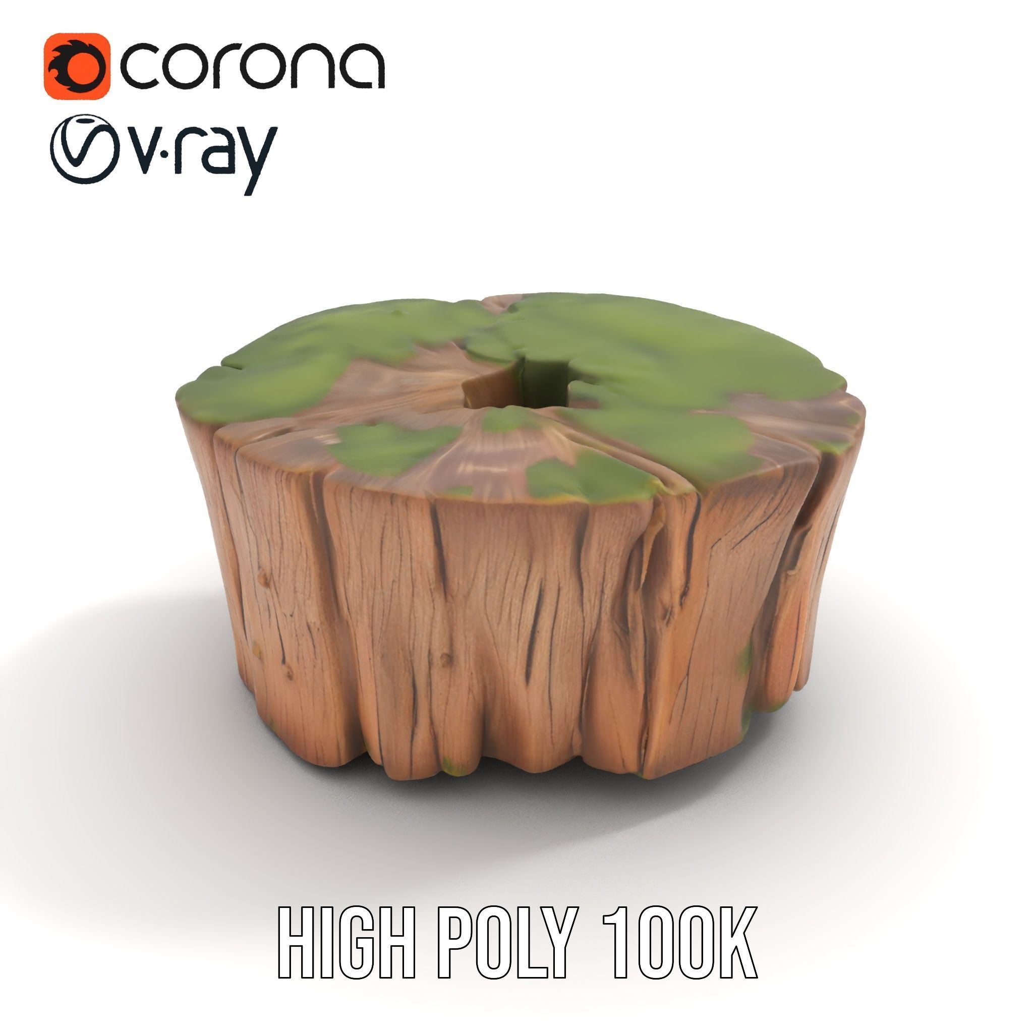 Mossy Tree Stump Model Pack for Nature Scenes Low-poly 3D model_23