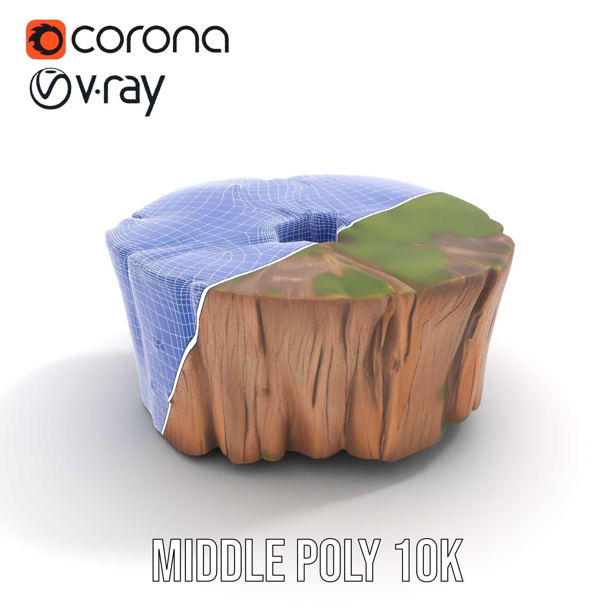 Mossy Tree Stump Model Pack for Nature Scenes Low-poly 3D model_21