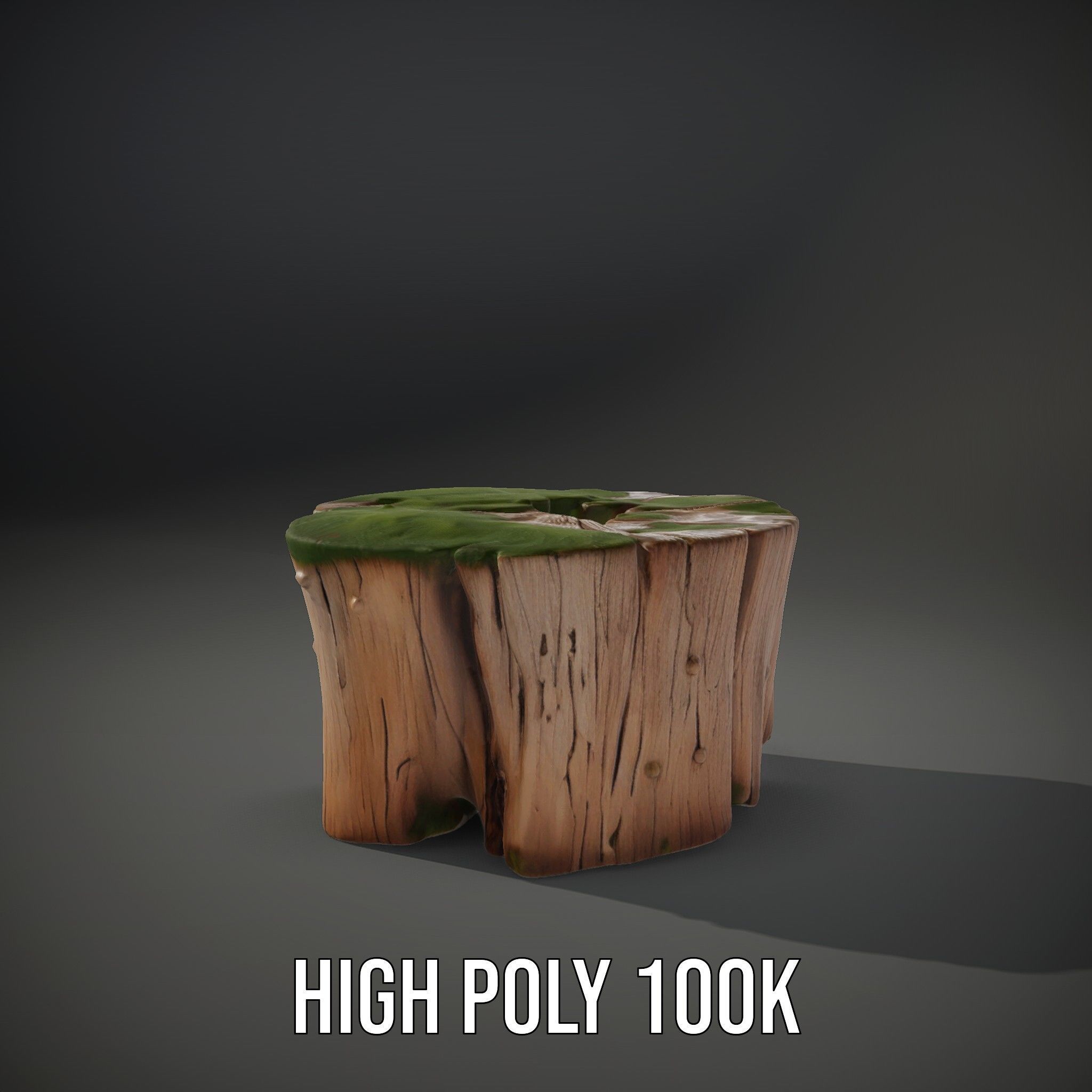 Mossy Tree Stump Model Pack for Nature Scenes Low-poly 3D model_8