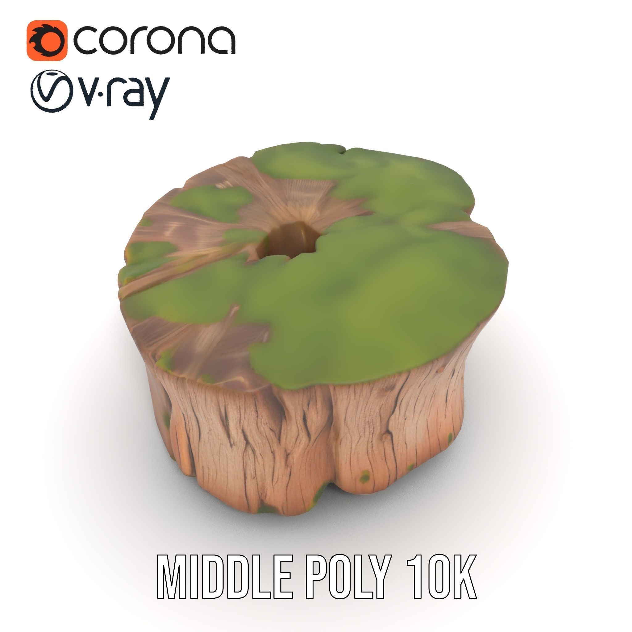 Mossy Tree Stump Model Pack for Nature Scenes Low-poly 3D model_11