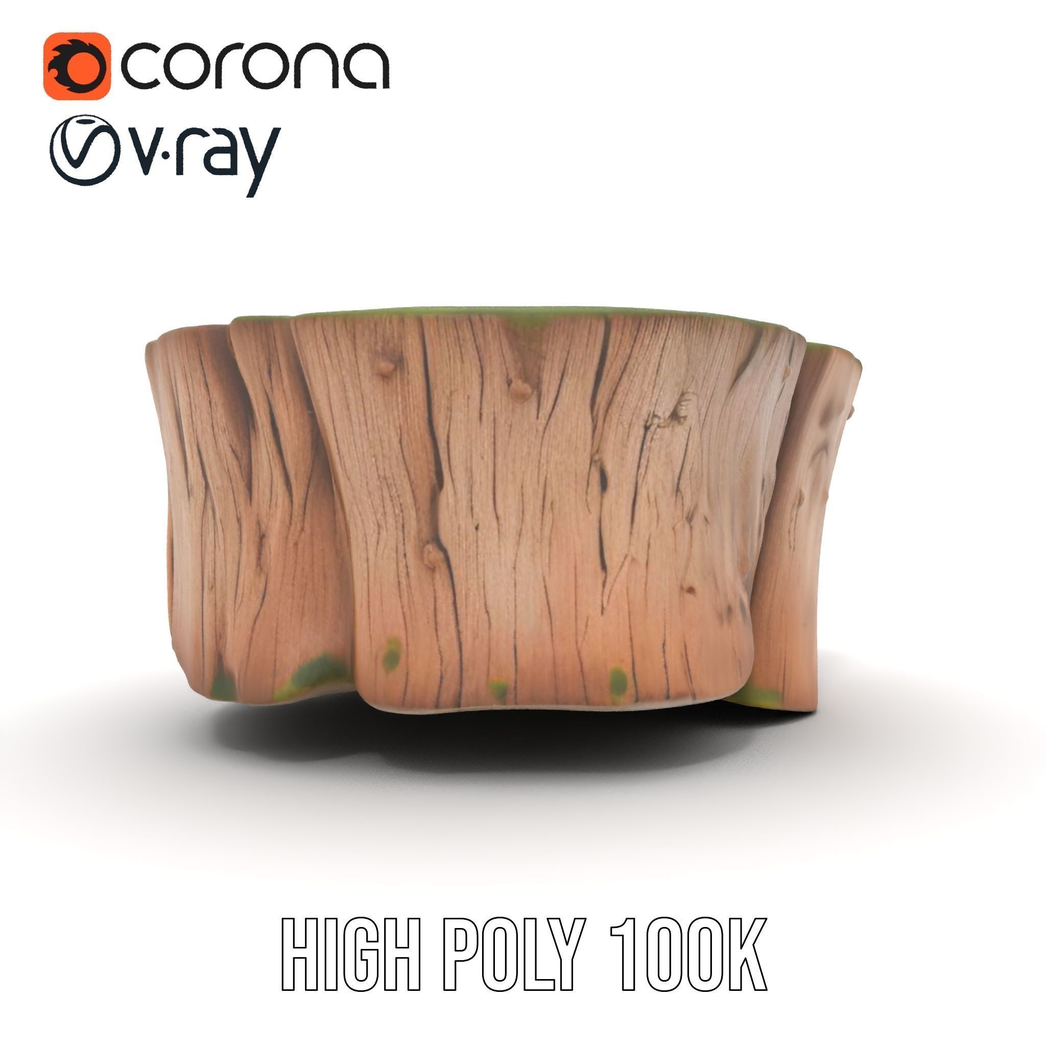 Mossy Tree Stump Model Pack for Nature Scenes Low-poly 3D model_18