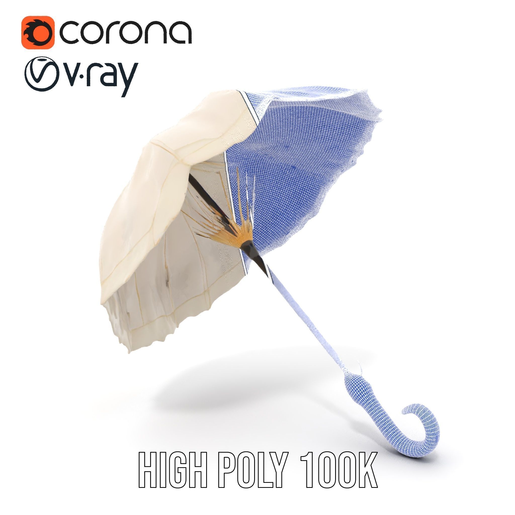 Elegant Lace Parasol Model Pack Low-poly 3D model_31