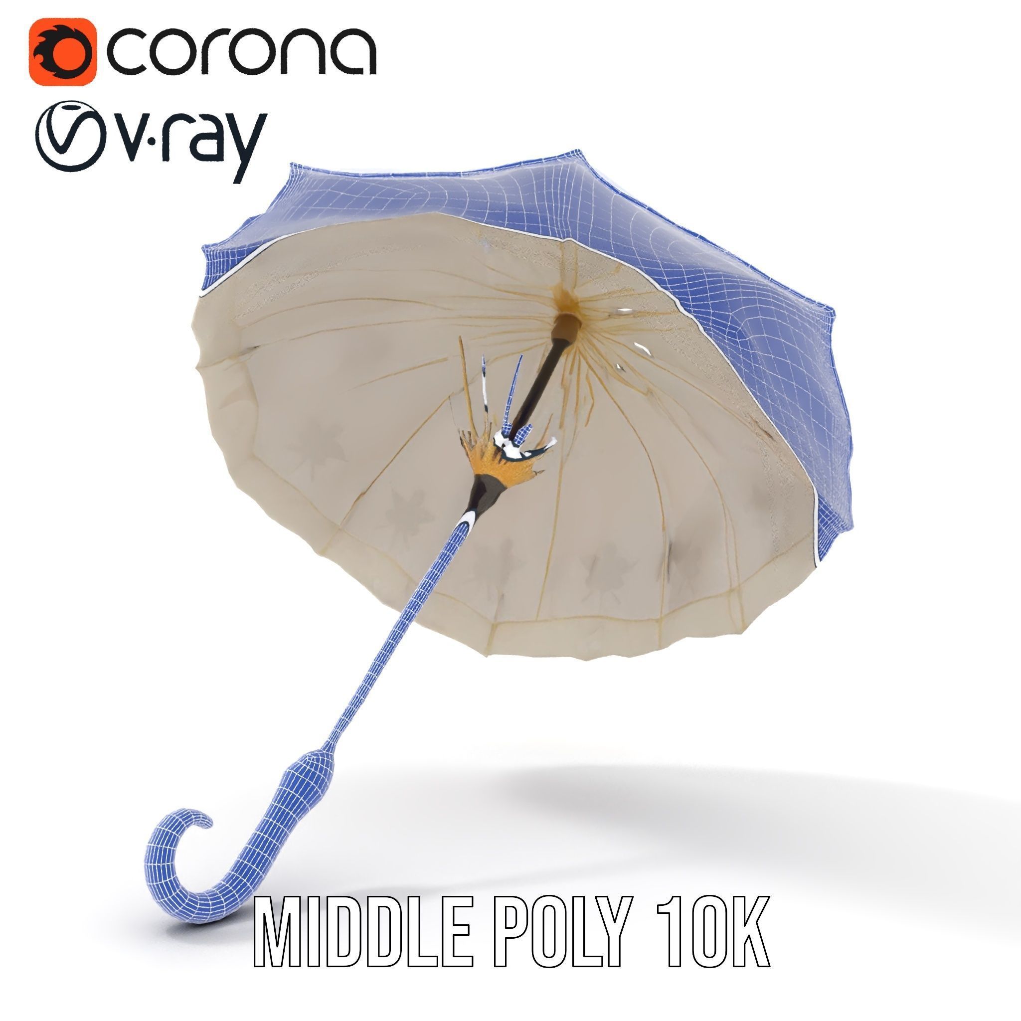 Elegant Lace Parasol Model Pack Low-poly 3D model_24