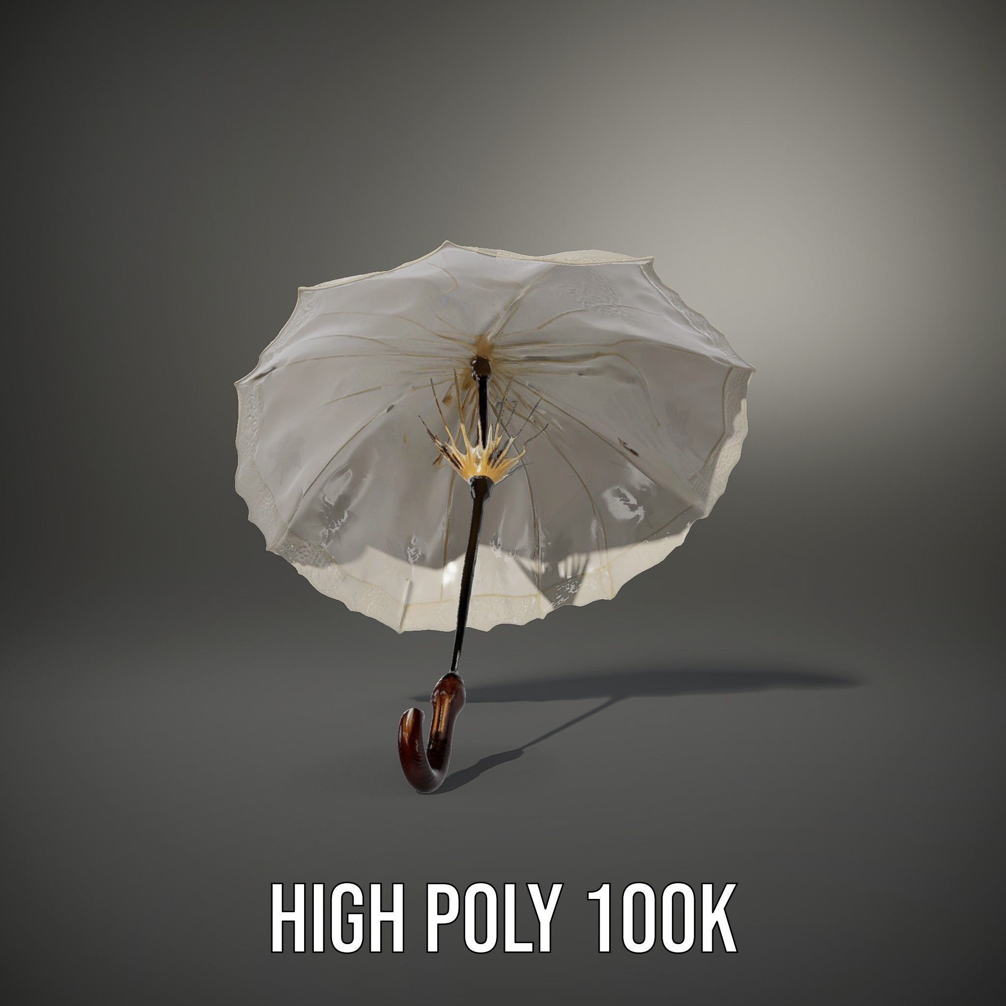 Elegant Lace Parasol Model Pack Low-poly 3D model_9