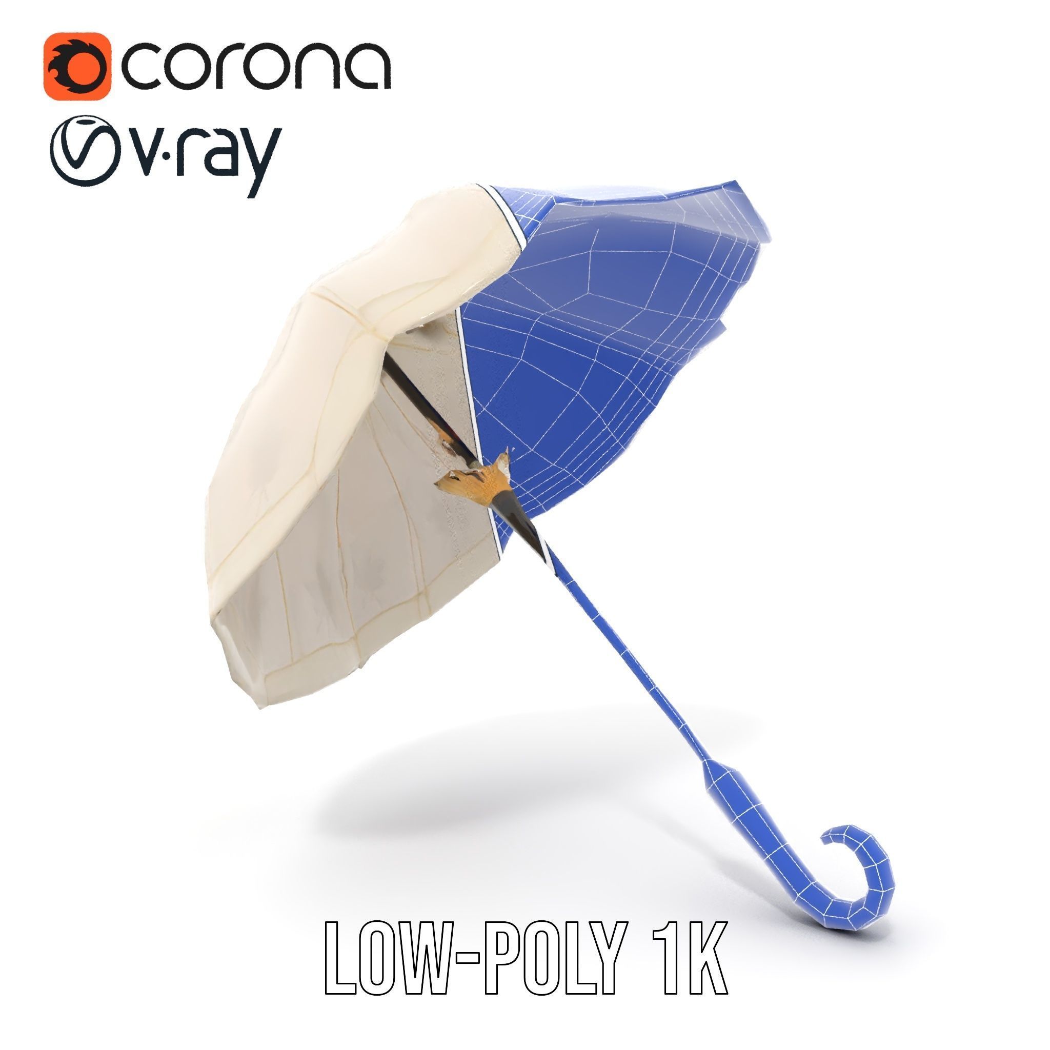 Elegant Lace Parasol Model Pack Low-poly 3D model_30