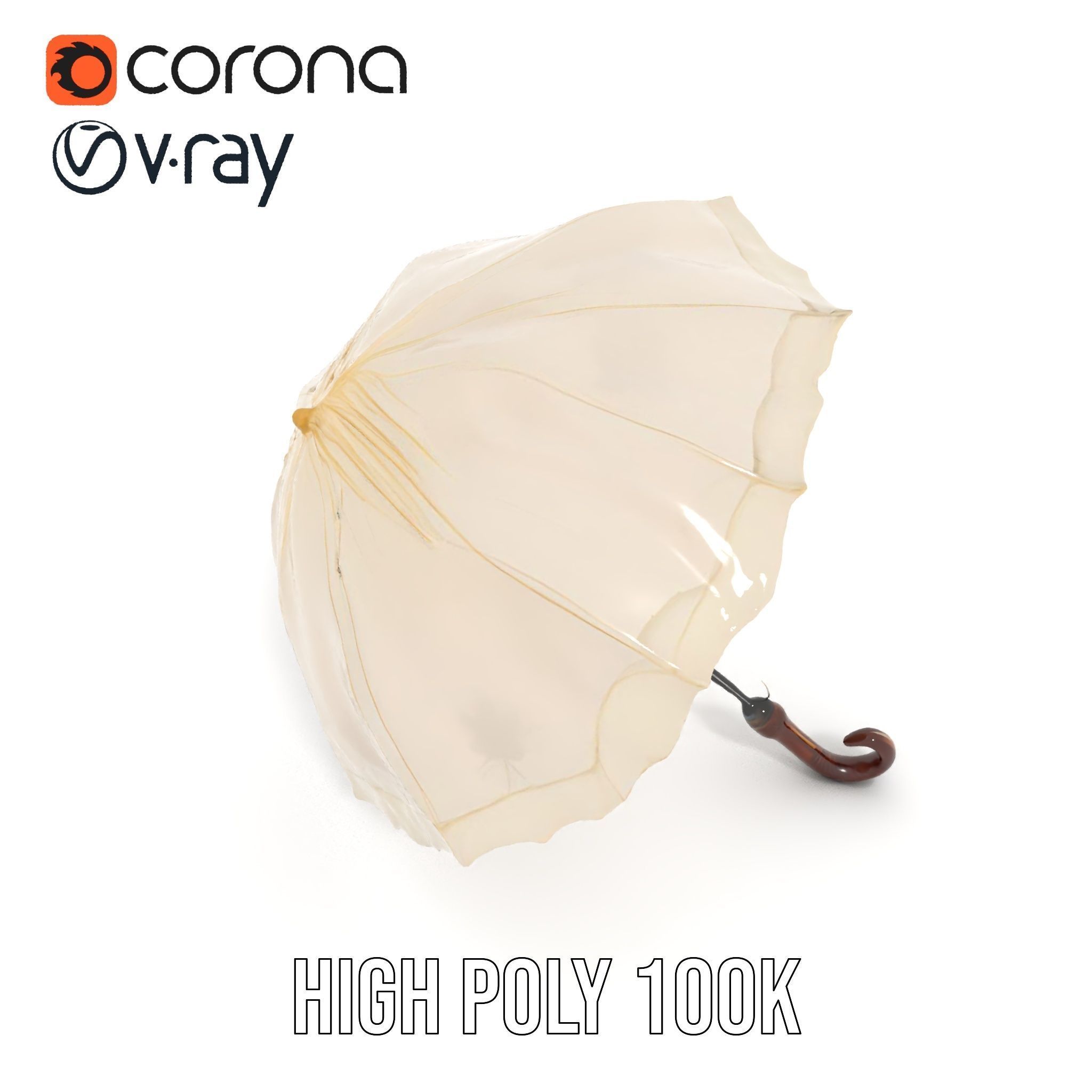 Elegant Lace Parasol Model Pack Low-poly 3D model_15