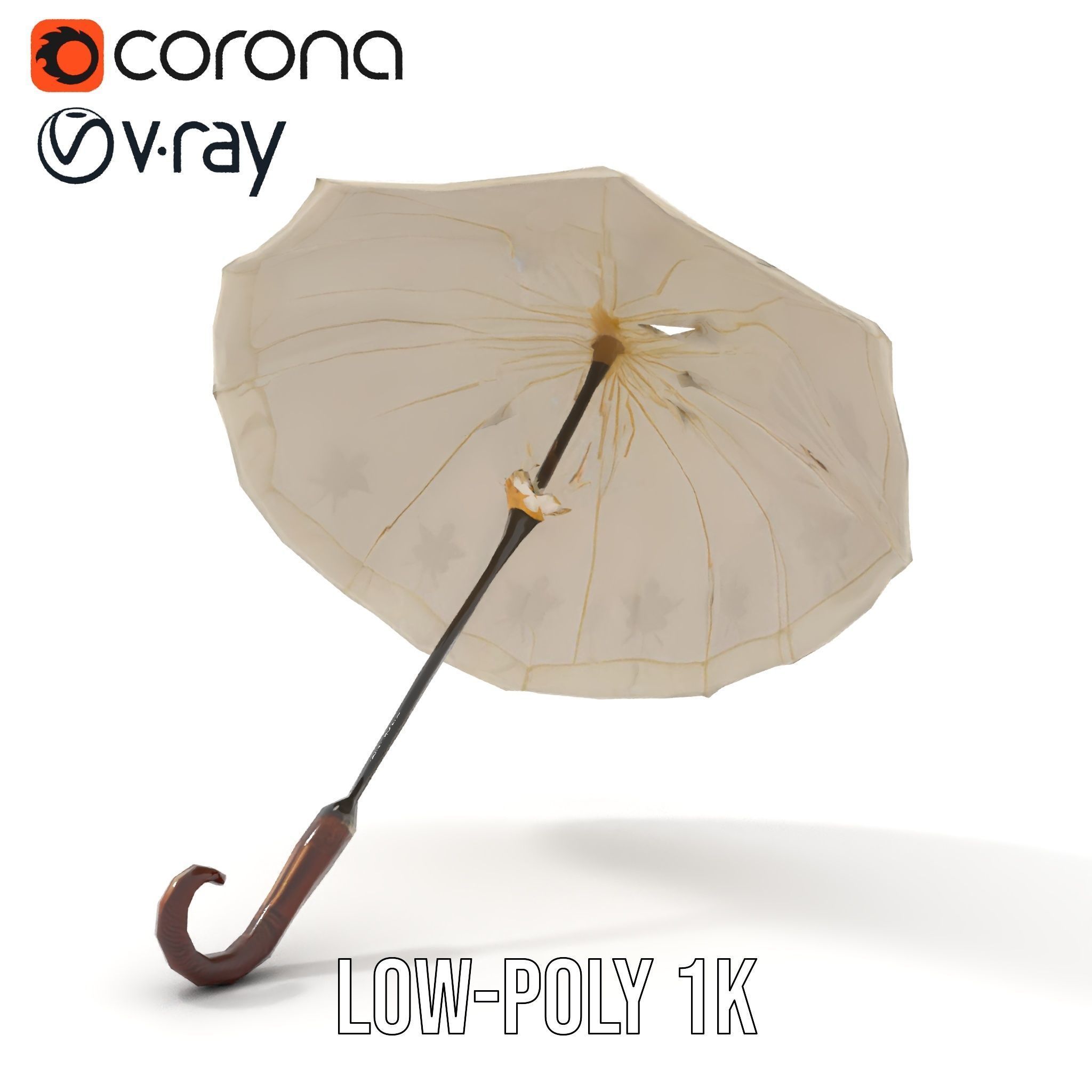 Elegant Lace Parasol Model Pack Low-poly 3D model_28