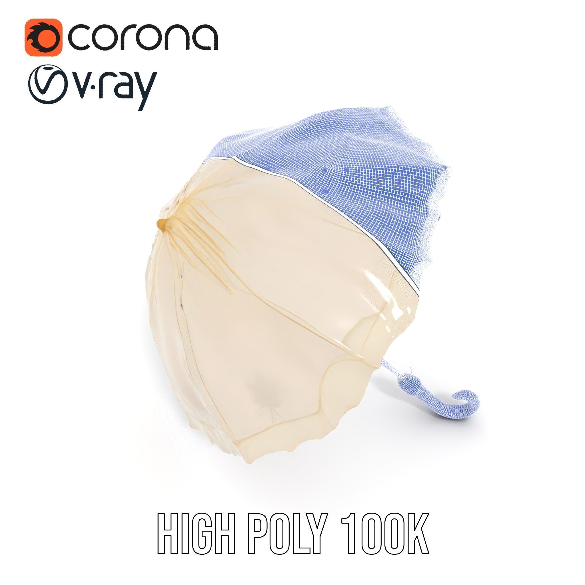 Elegant Lace Parasol Model Pack Low-poly 3D model_33