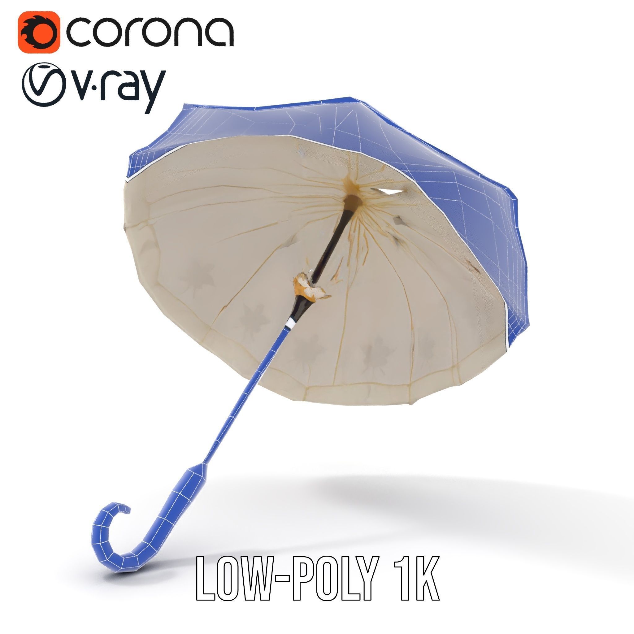 Elegant Lace Parasol Model Pack Low-poly 3D model_23