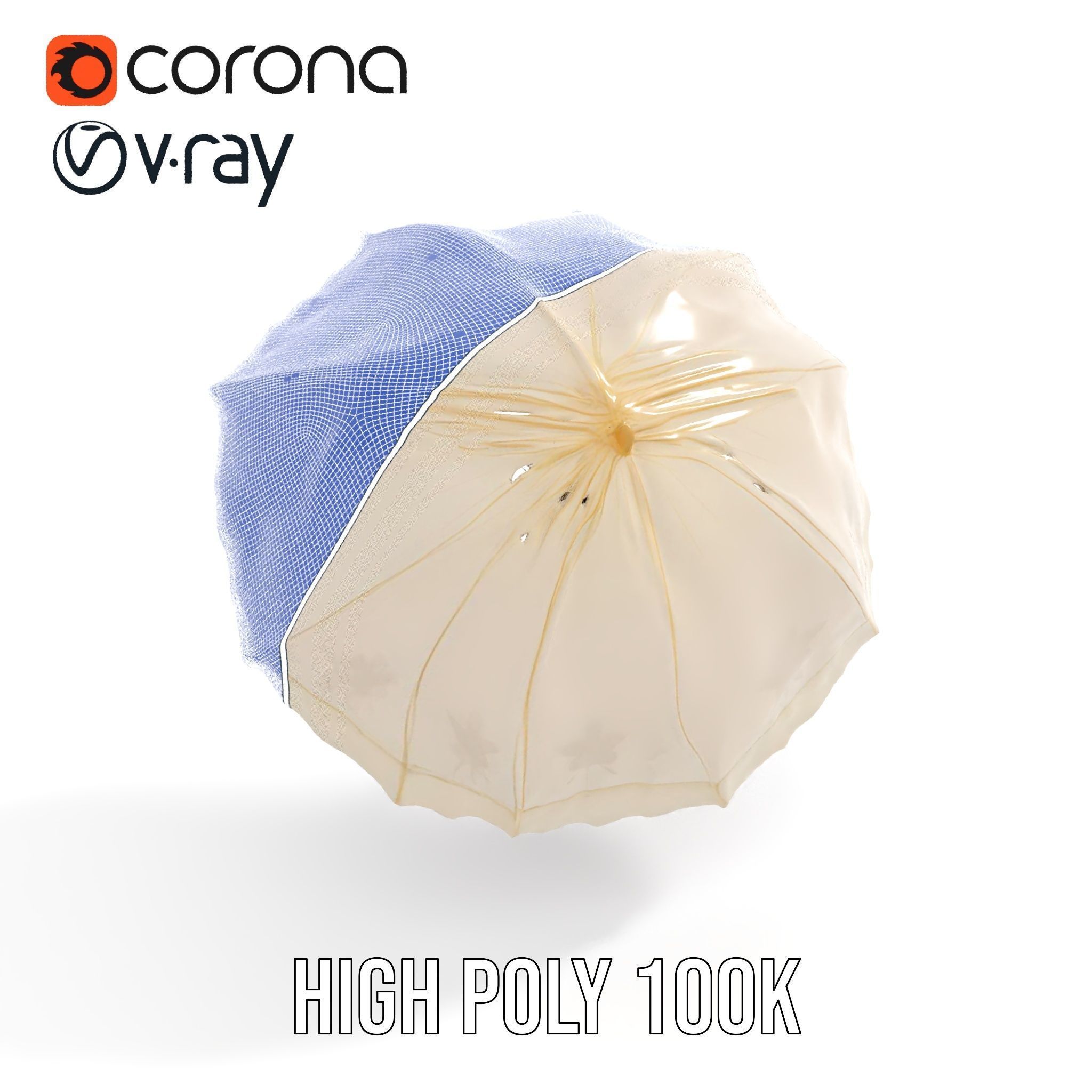 Elegant Lace Parasol Model Pack Low-poly 3D model_32