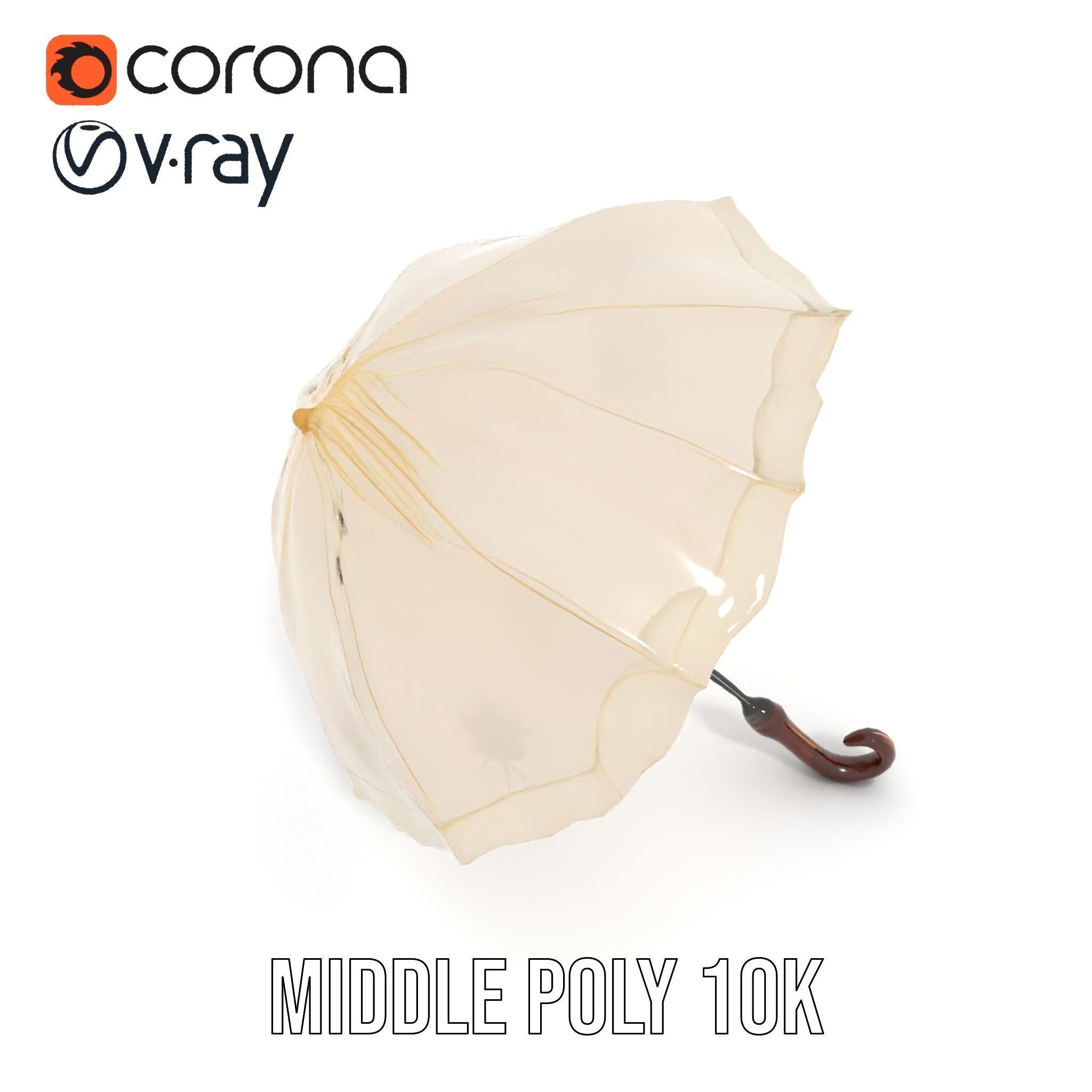 Elegant Lace Parasol Model Pack Low-poly 3D model_16