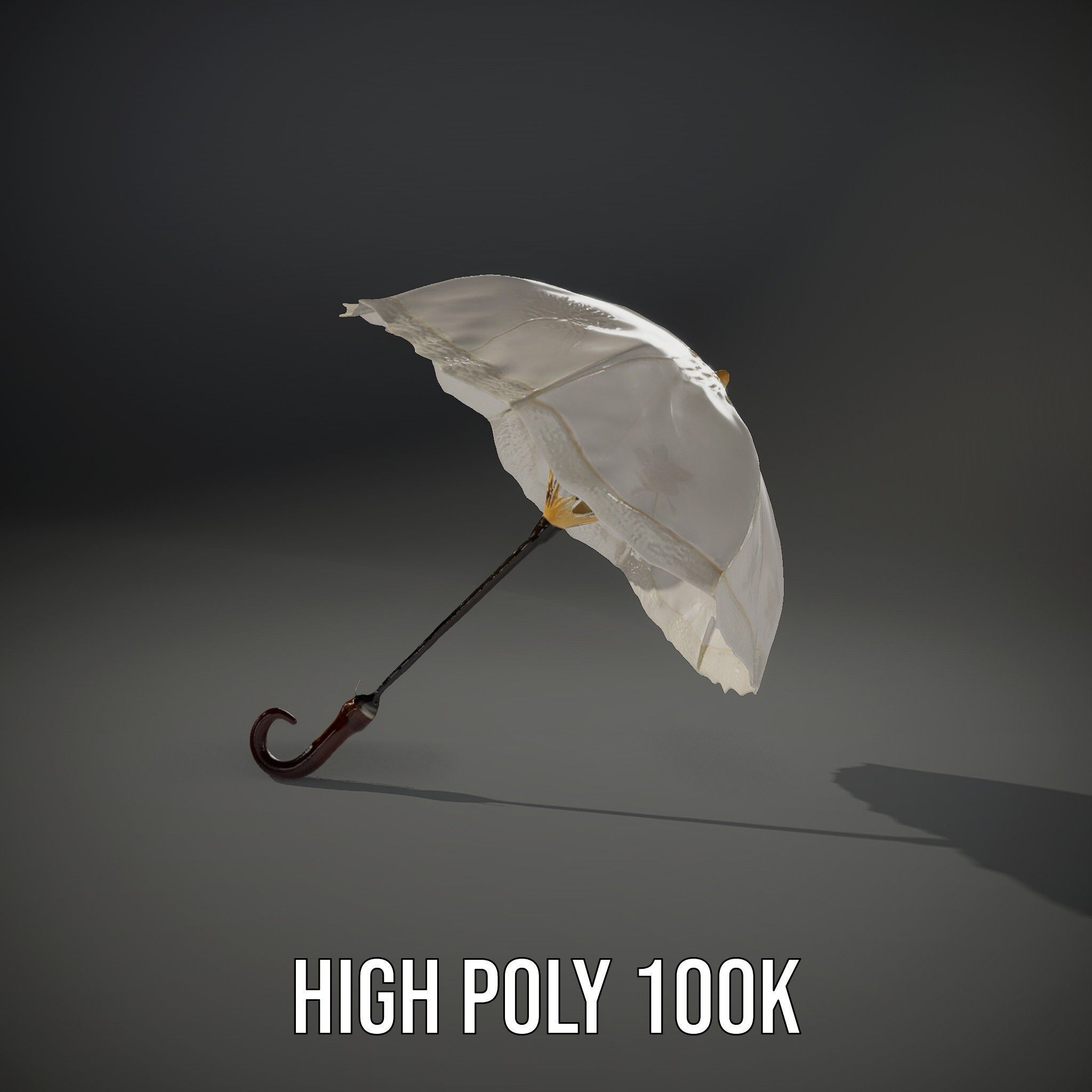 Elegant Lace Parasol Model Pack Low-poly 3D model_12