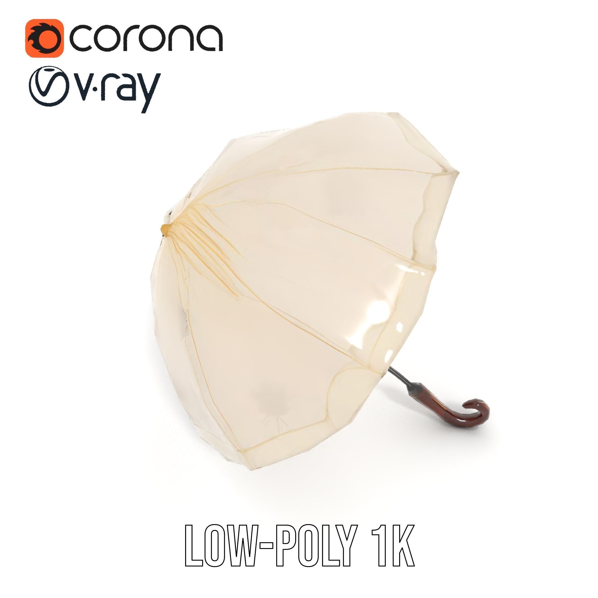 Elegant Lace Parasol Model Pack Low-poly 3D model_7