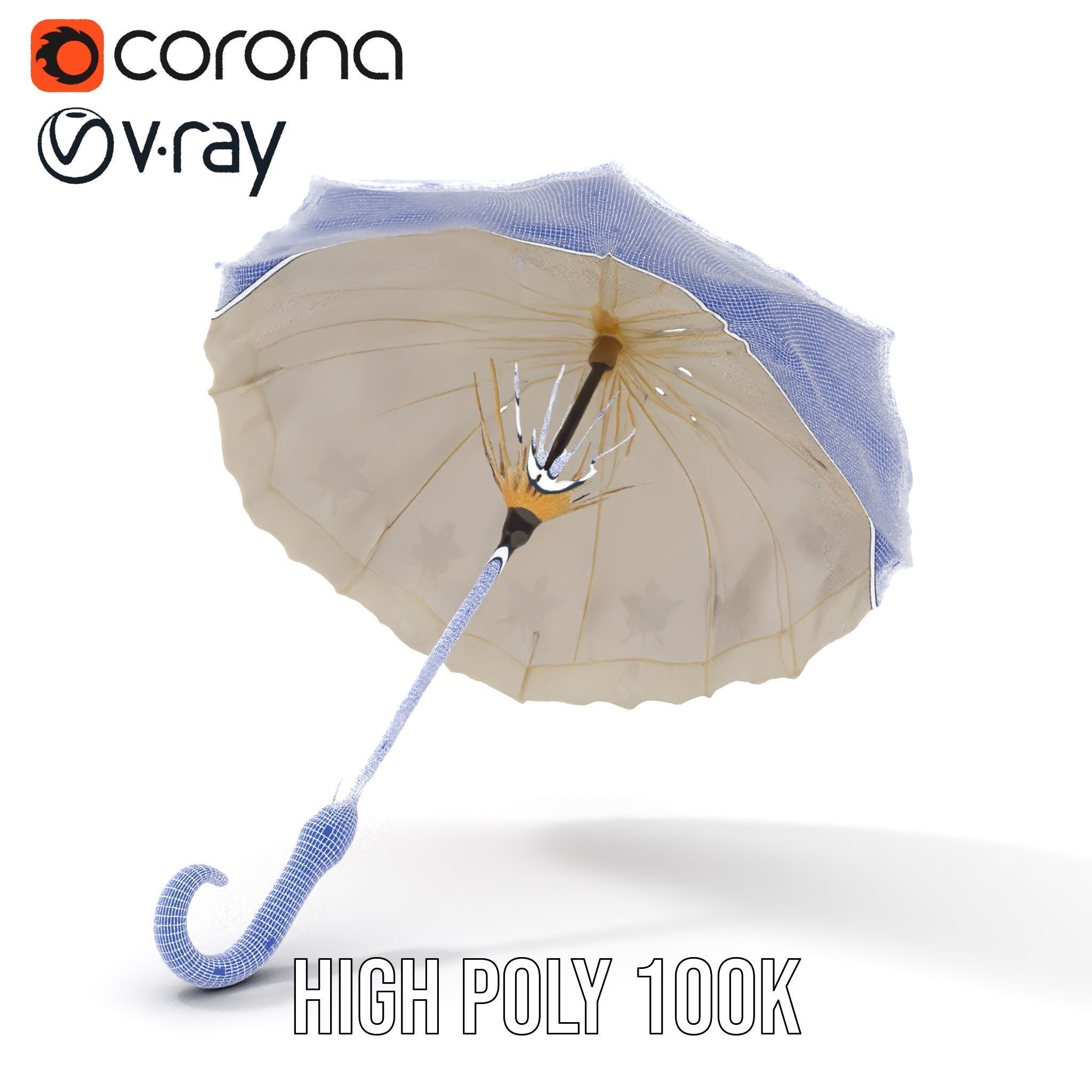 Elegant Lace Parasol Model Pack Low-poly 3D model_34