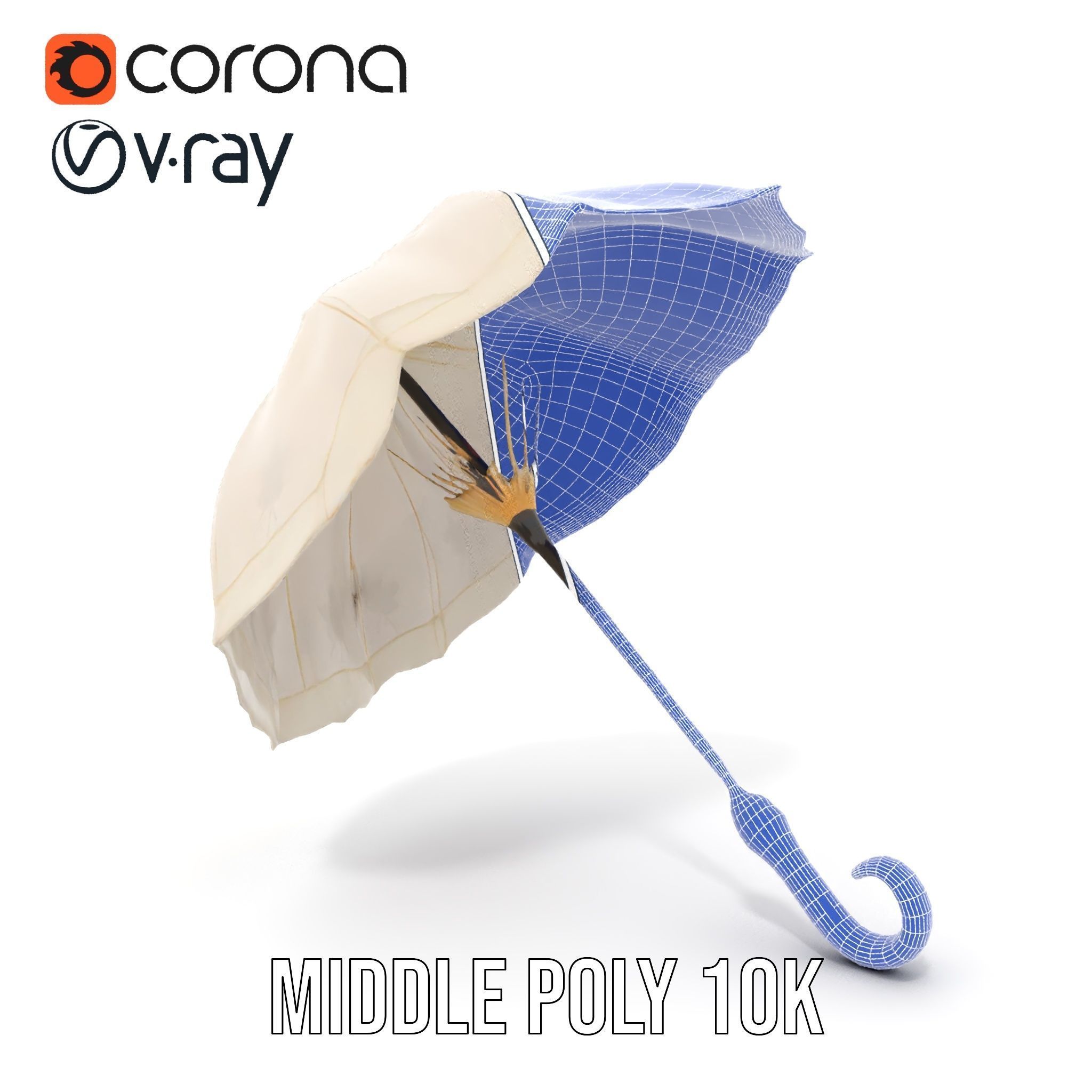 Elegant Lace Parasol Model Pack Low-poly 3D model_29