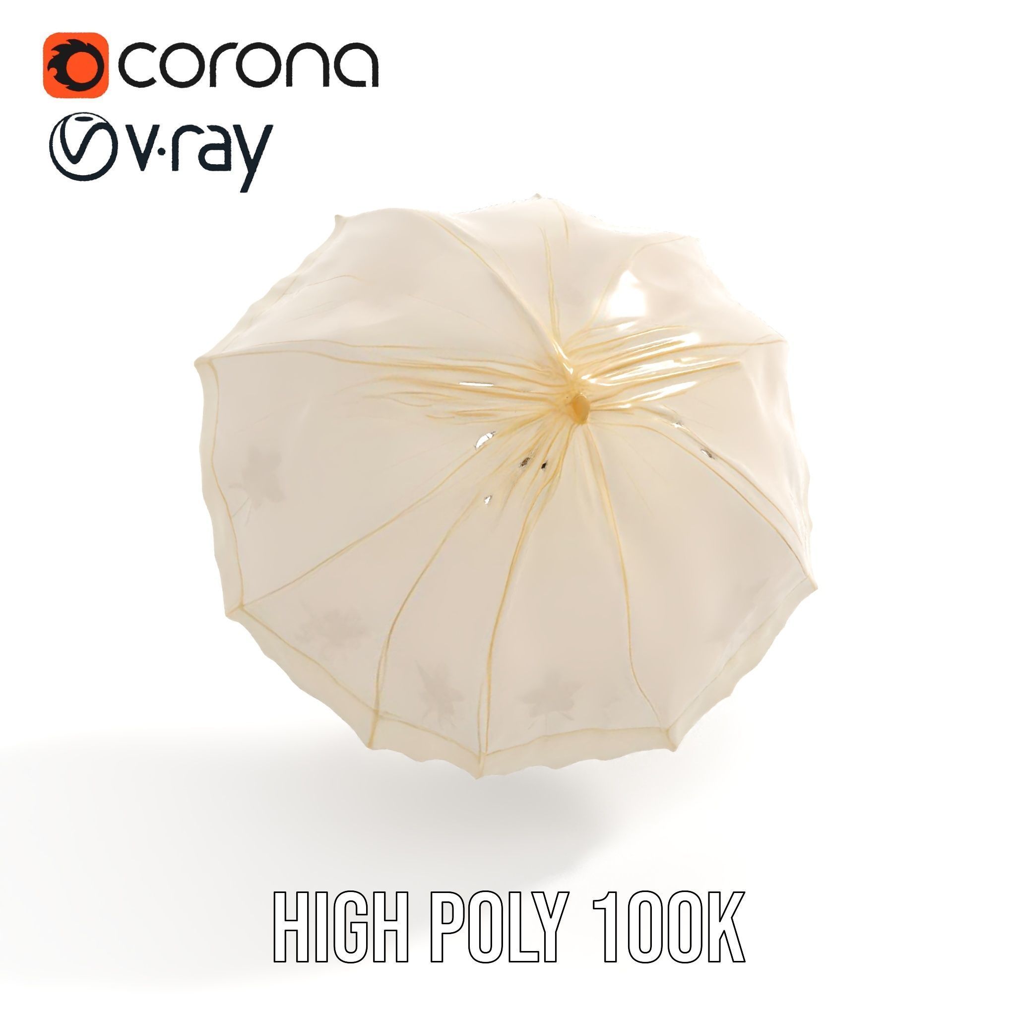 Elegant Lace Parasol Model Pack Low-poly 3D model_21