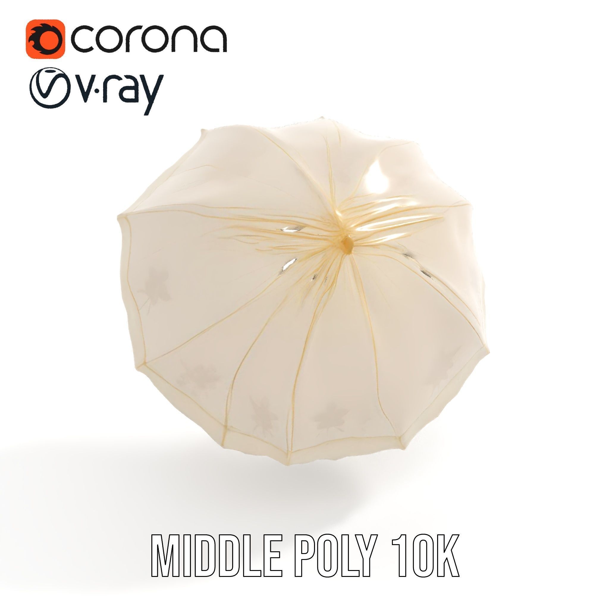 Elegant Lace Parasol Model Pack Low-poly 3D model_22