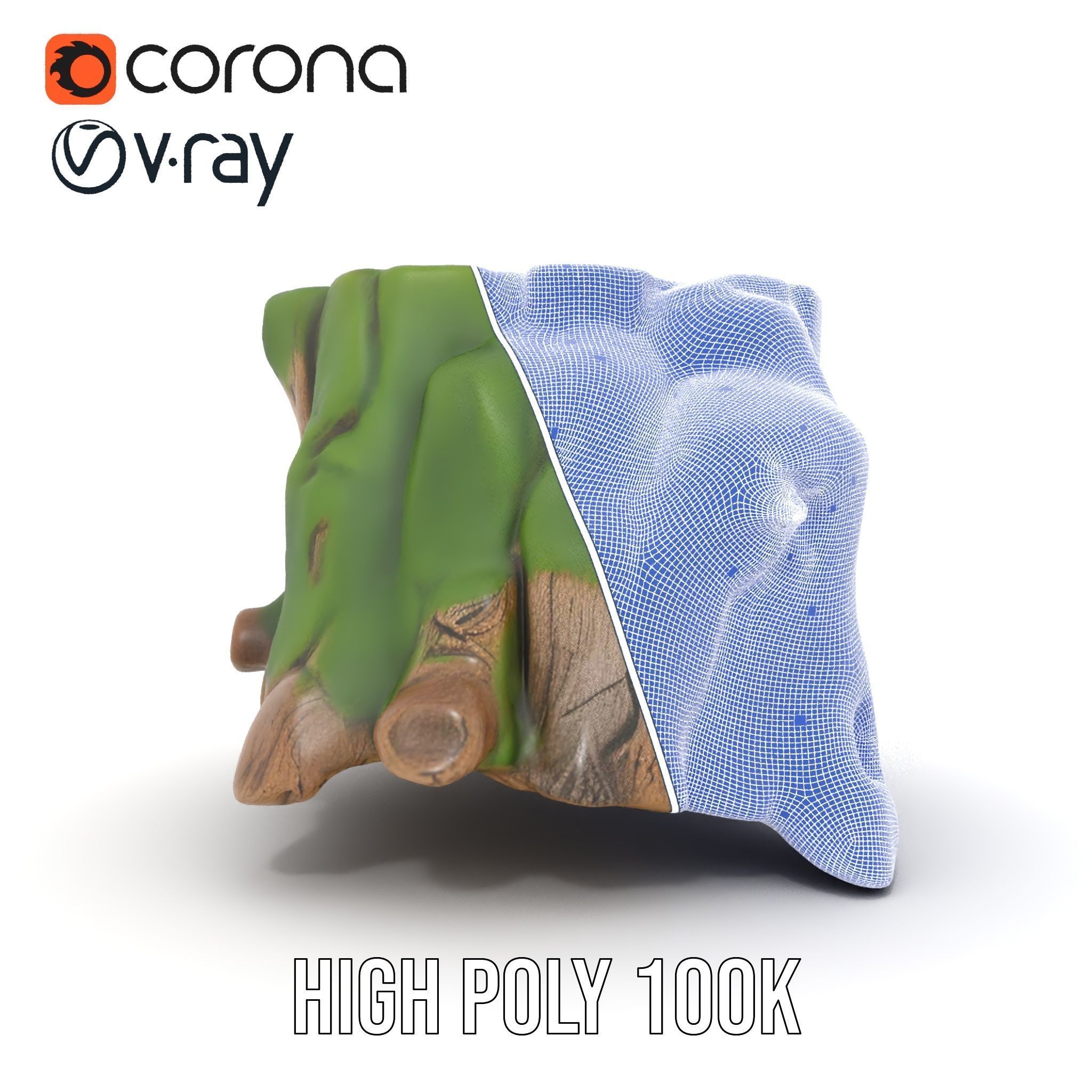 Mossy Tree Stump Model Pack Low-poly 3D model_33