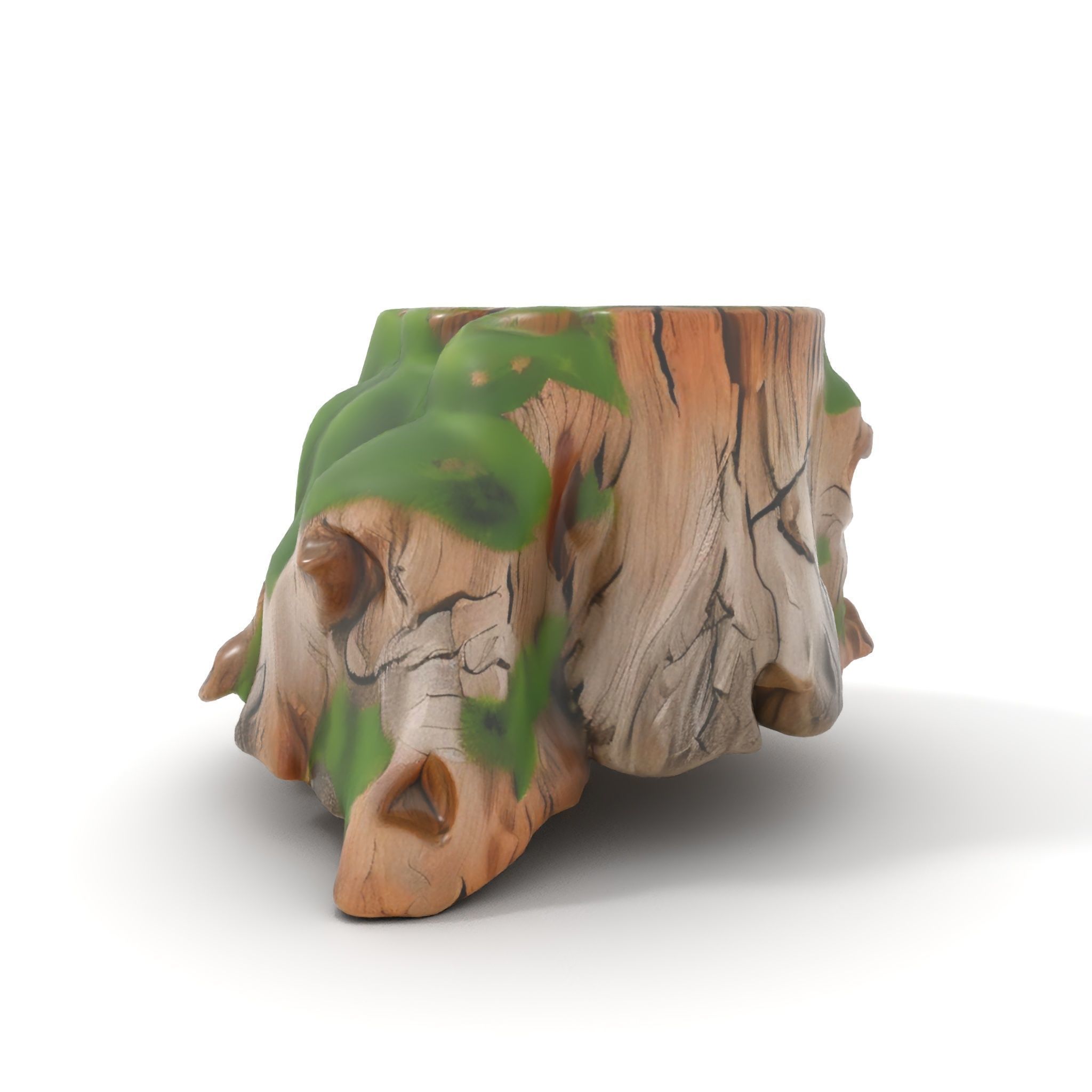 Mossy Tree Stump Model Pack Low-poly 3D model_6