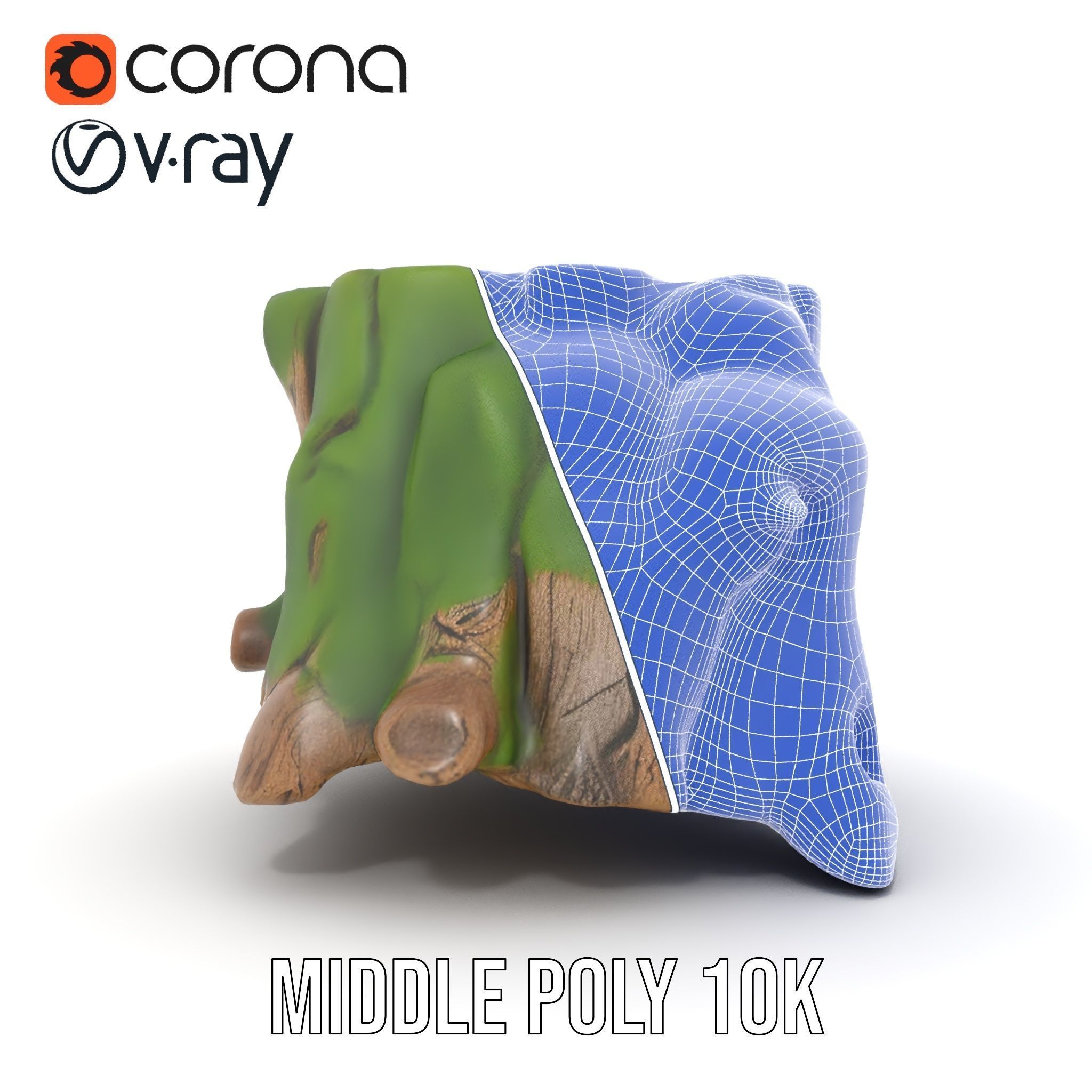 Mossy Tree Stump Model Pack Low-poly 3D model_29