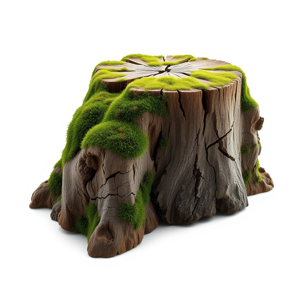 Mossy Tree Stump Model Pack Low-poly 3D model_2