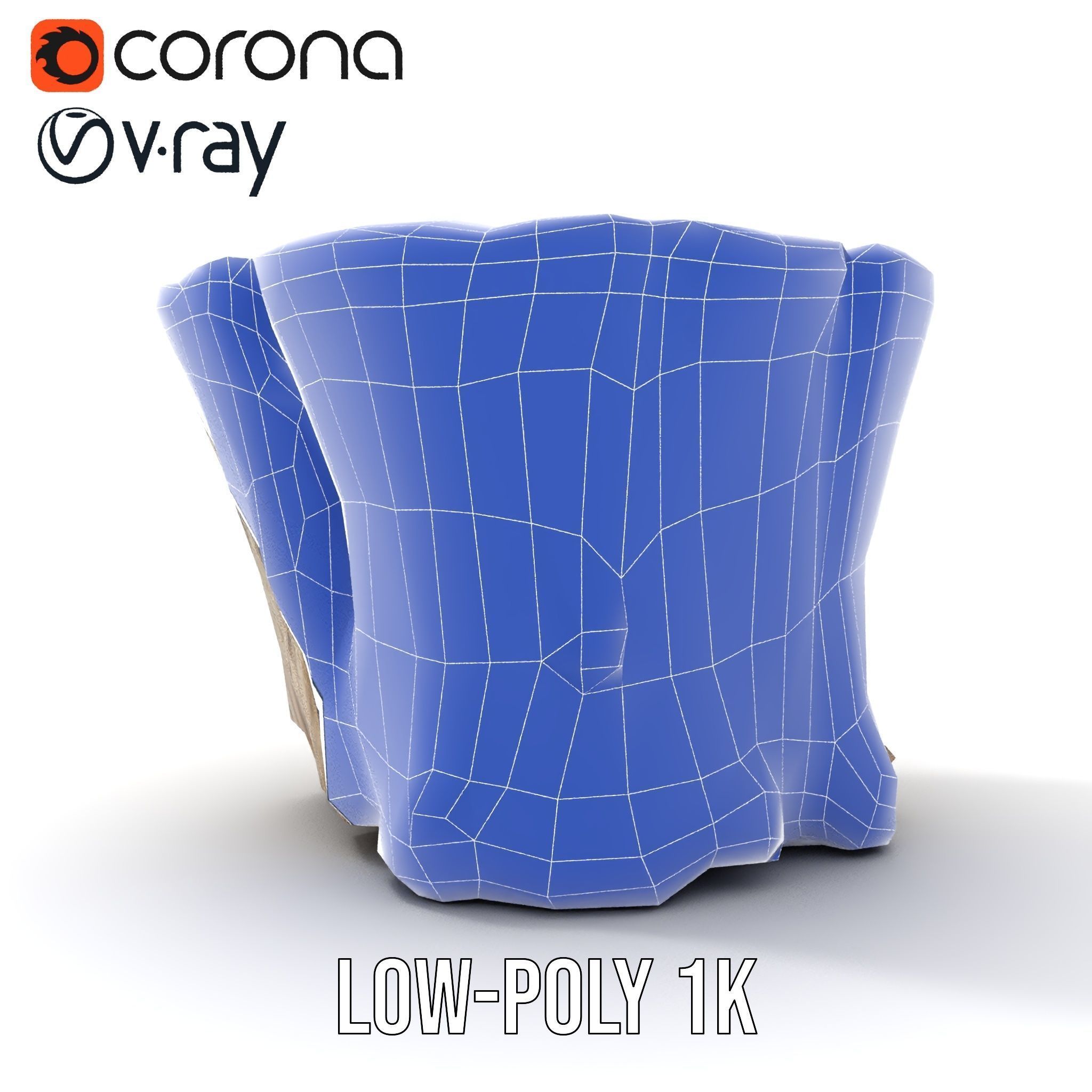 Mossy Tree Stump Model Pack with Natural Details Low-poly 3D model_14