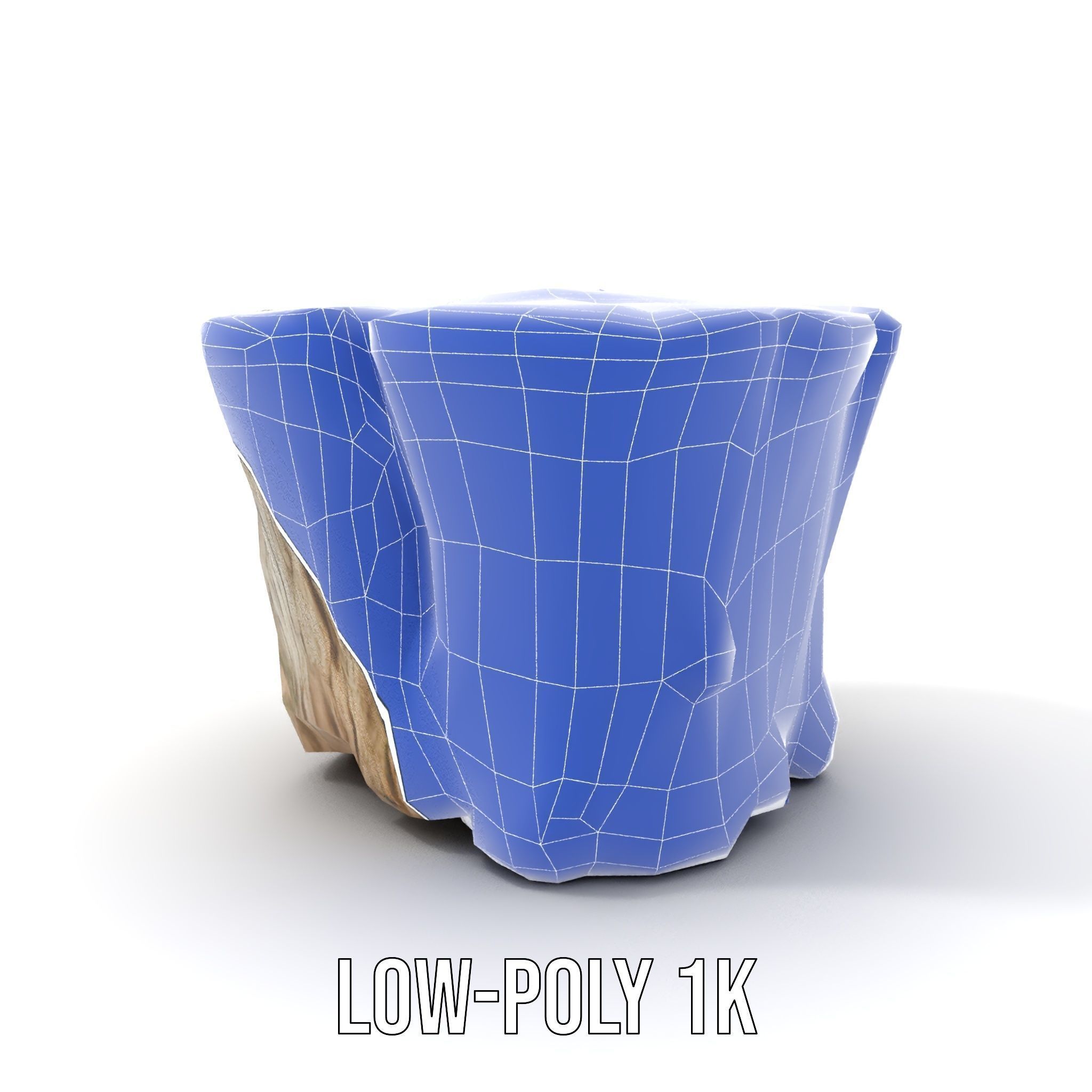 Mossy Tree Stump Model Pack with Natural Details Low-poly 3D model_27