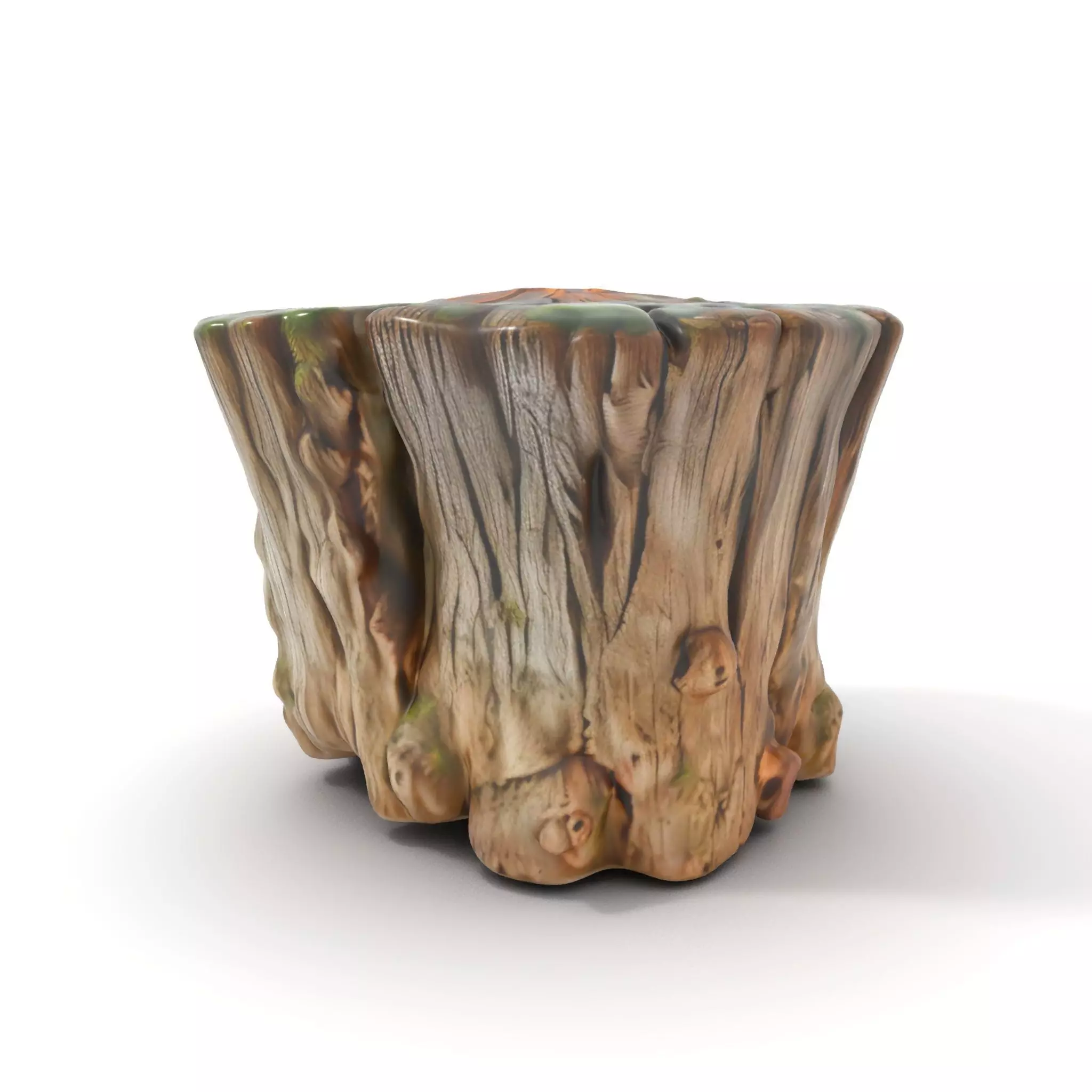 Mossy Tree Stump Model Pack with Natural Details Low-poly 3D model_0