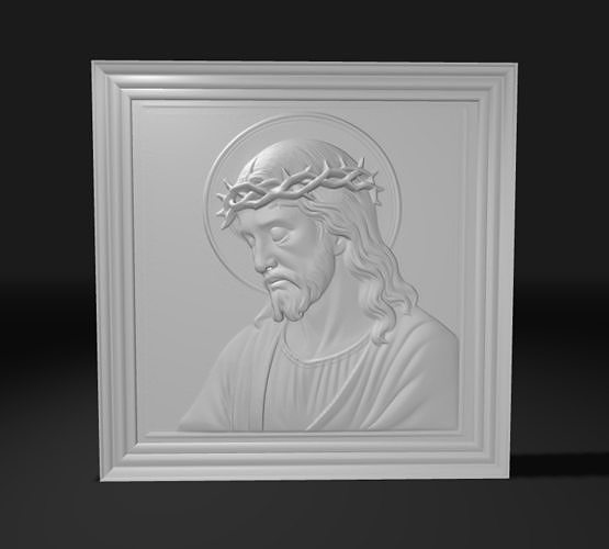 Jesus Christ Crown of Thorns 3D Wall Relief 3D print model