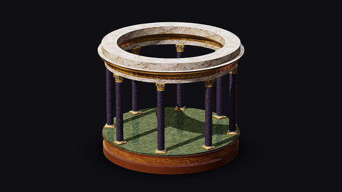 Circular Temple with Colorful Marble Low-poly 3D model
