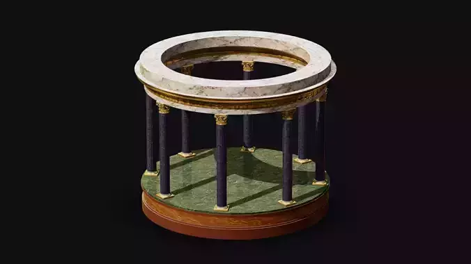 Circular Temple with Colorful Marble Low-poly 3D model