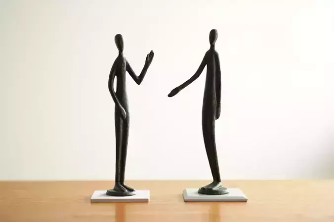 Minimalist Hello Sculptures on Pedestals 3D print model