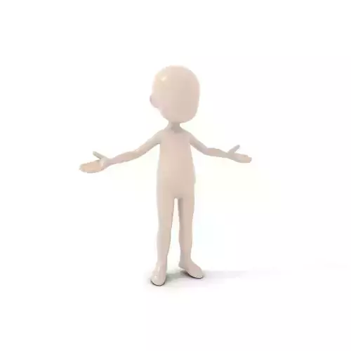 Stylized Cartoon Base Model Character  Rigged and Animated