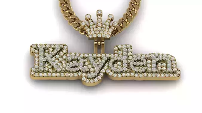 Custom Name Diamond Hiphop Pendant 3D print model