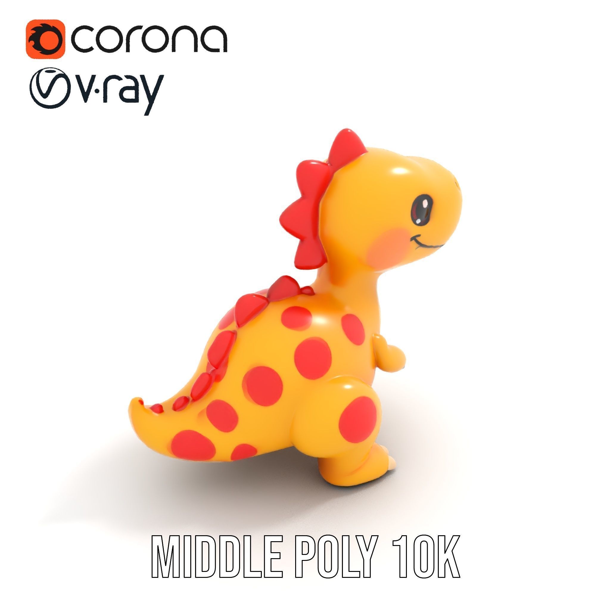 Smiling Dinosaur Character Model Pack Low-poly 3D model_6
