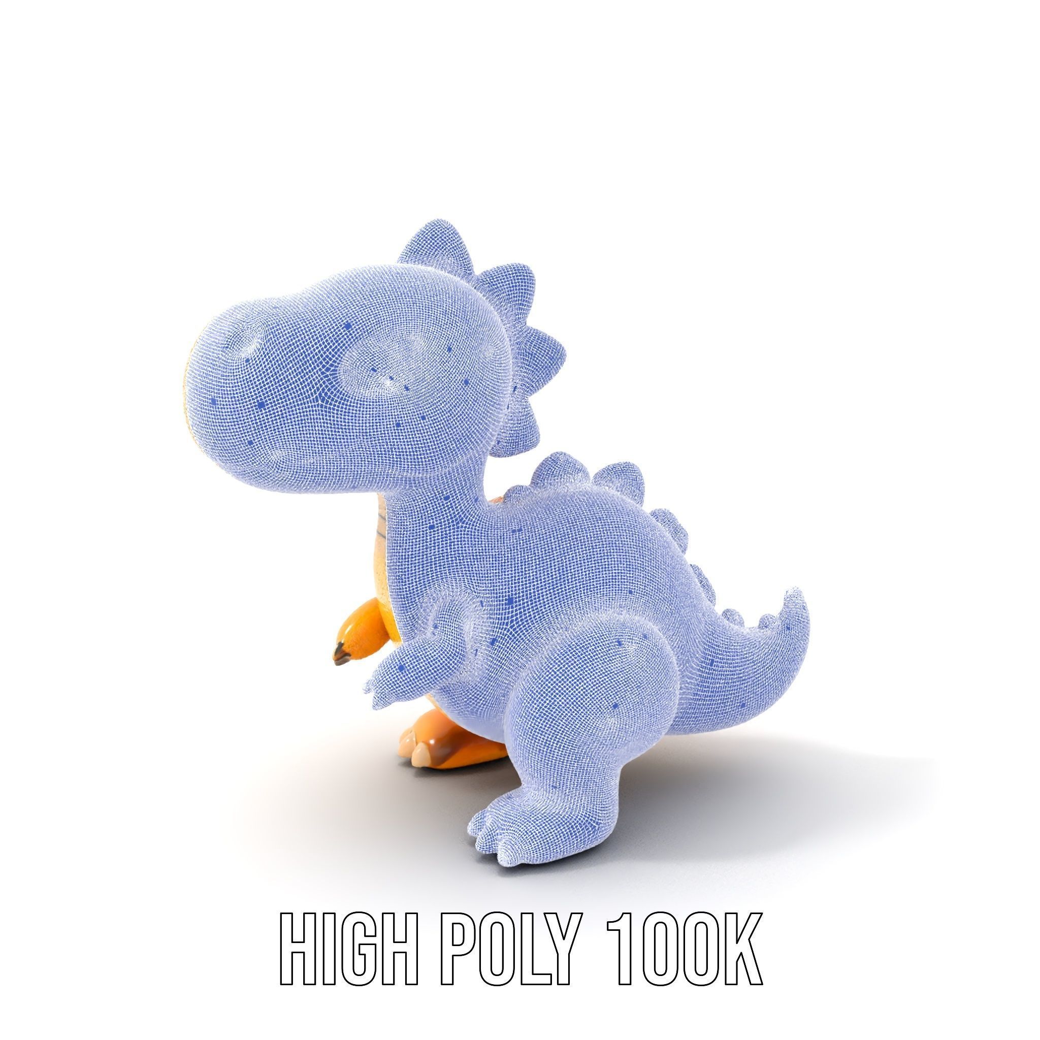 Smiling Dinosaur Character Model Pack Low-poly 3D model_4