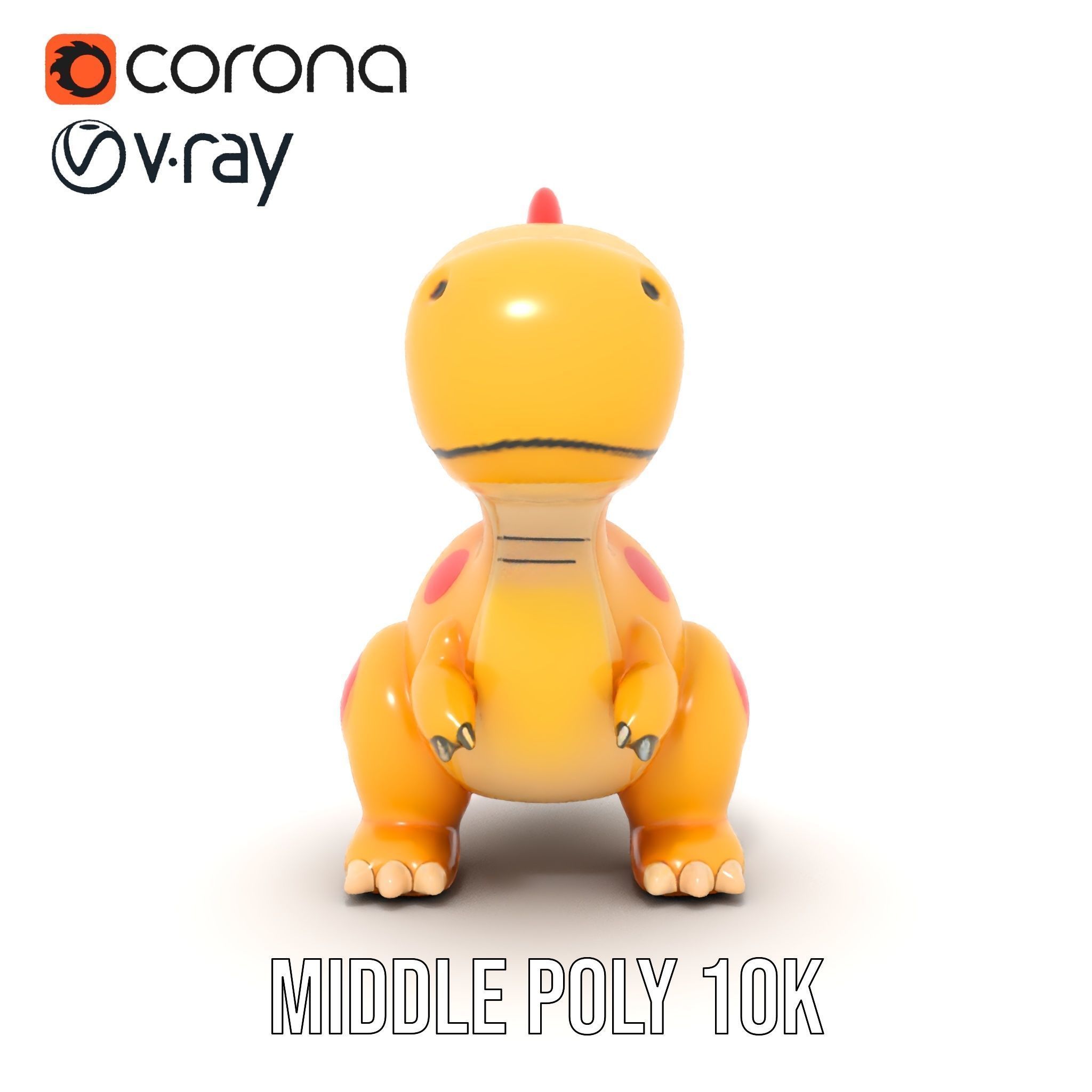 Smiling Dinosaur Character Model Pack Low-poly 3D model_16