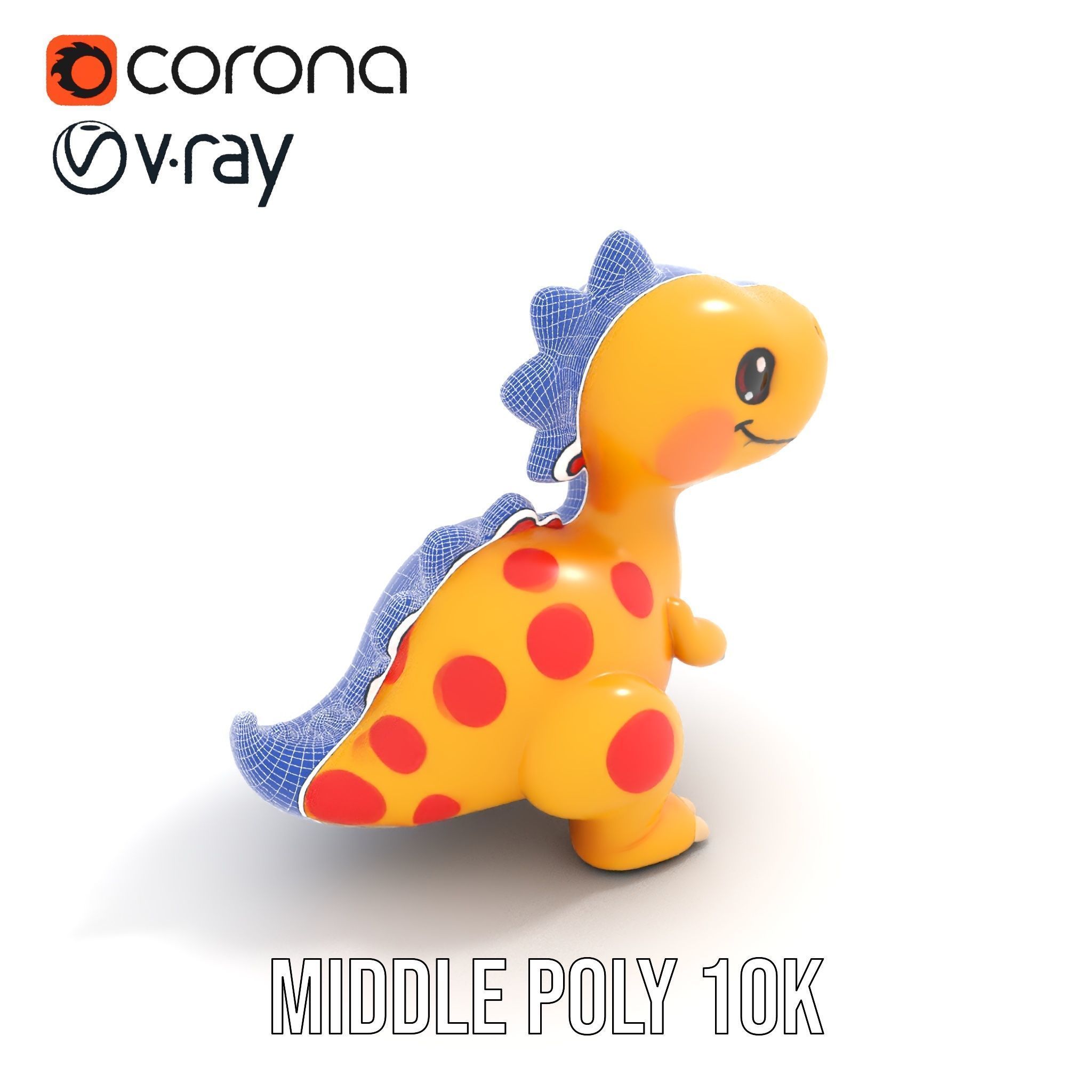 Smiling Dinosaur Character Model Pack Low-poly 3D model_22