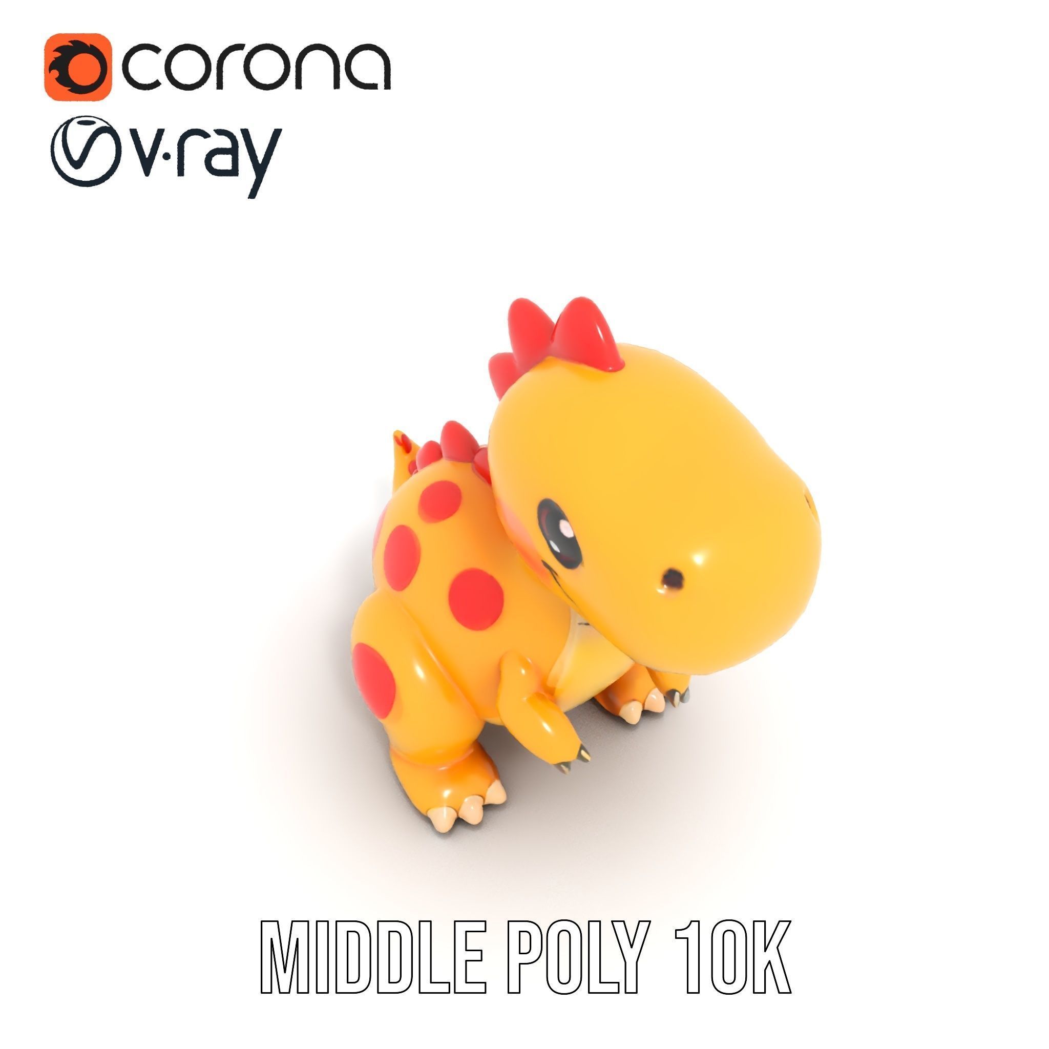 Smiling Dinosaur Character Model Pack Low-poly 3D model_5