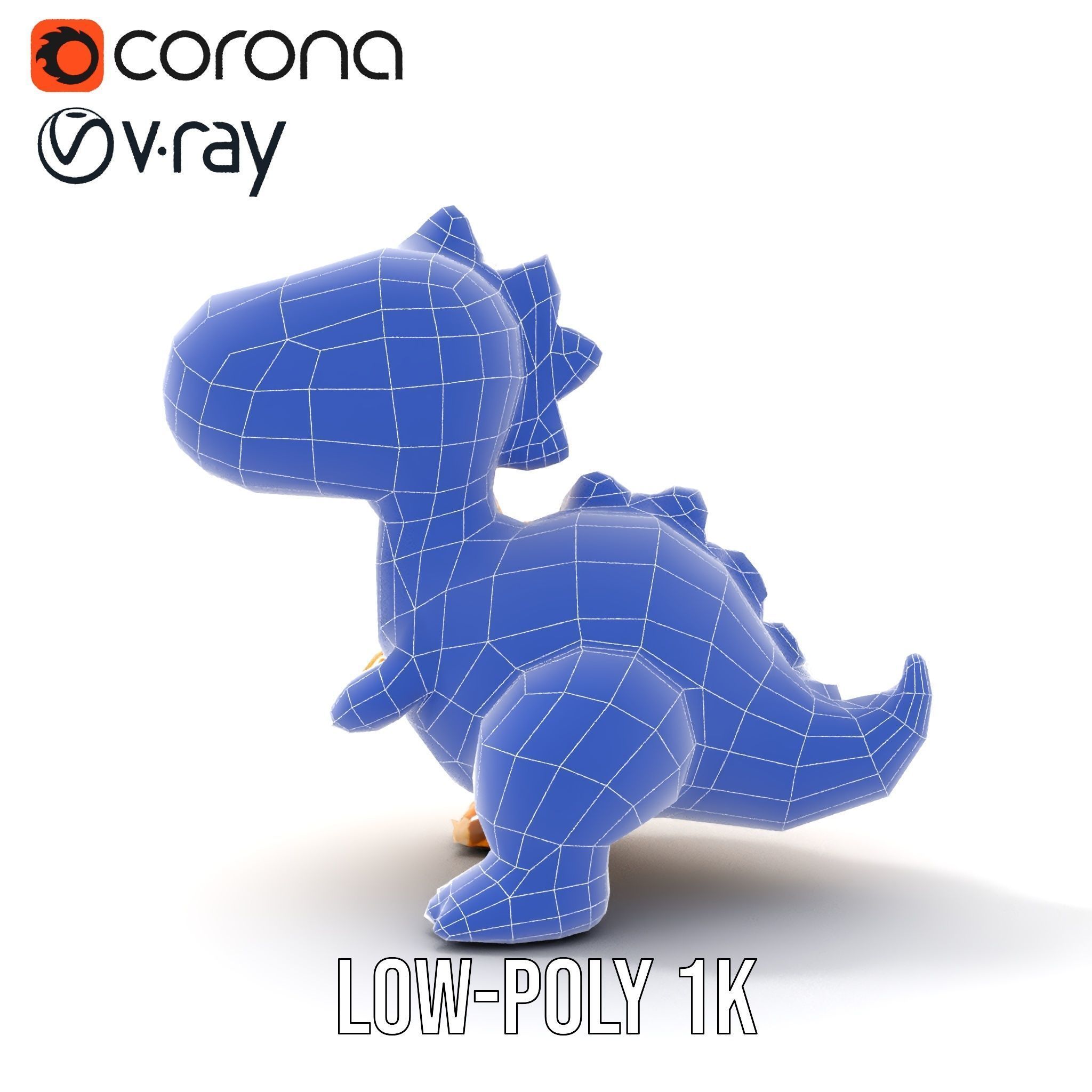 Smiling Dinosaur Character Model Pack Low-poly 3D model_25
