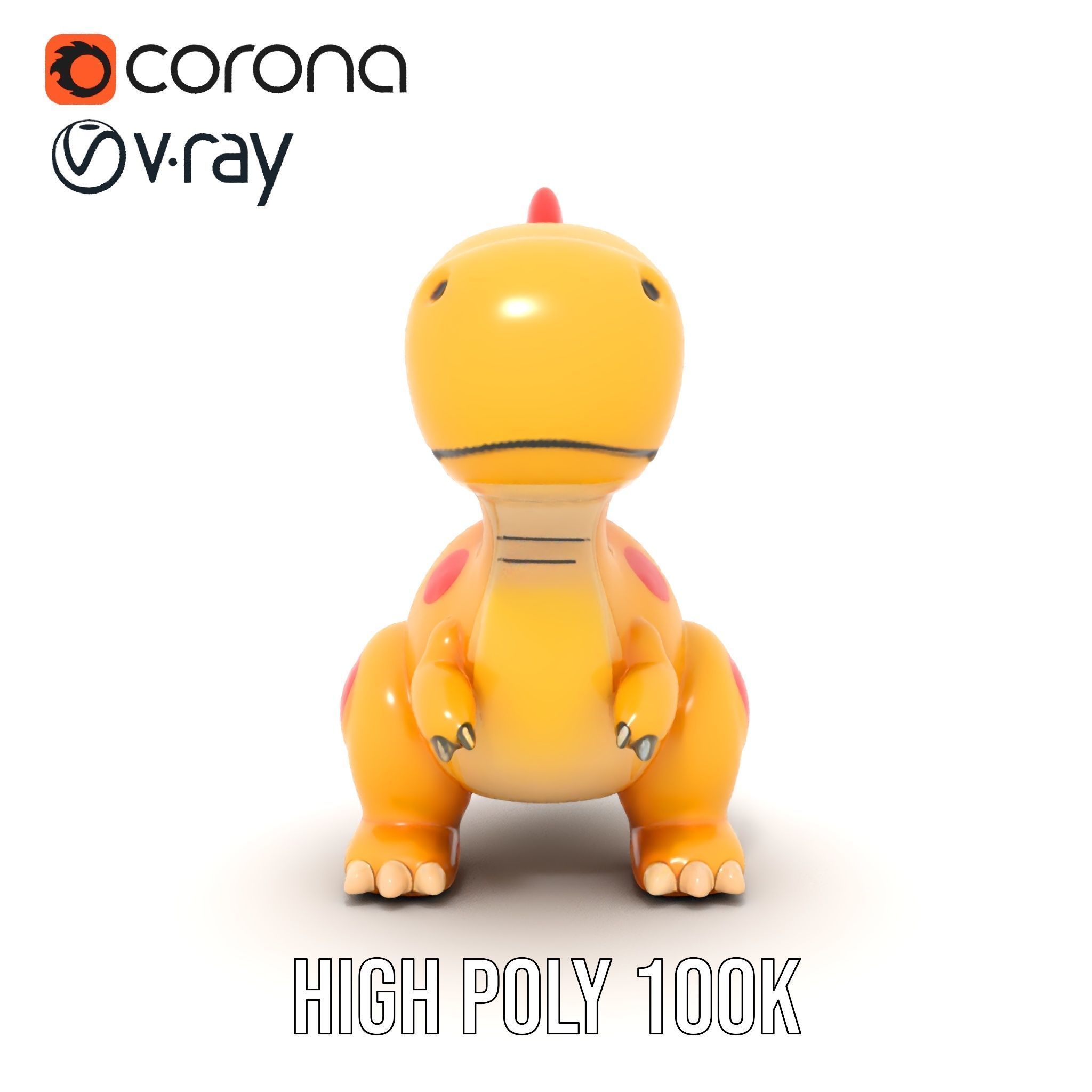Smiling Dinosaur Character Model Pack Low-poly 3D model_21
