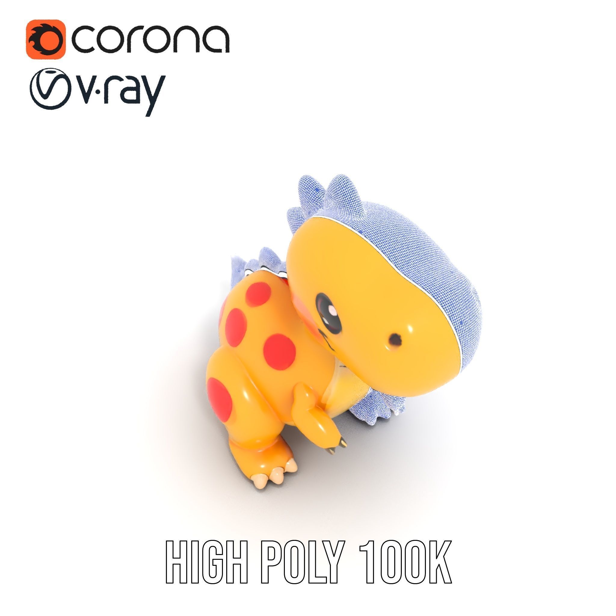 Smiling Dinosaur Character Model Pack Low-poly 3D model_32