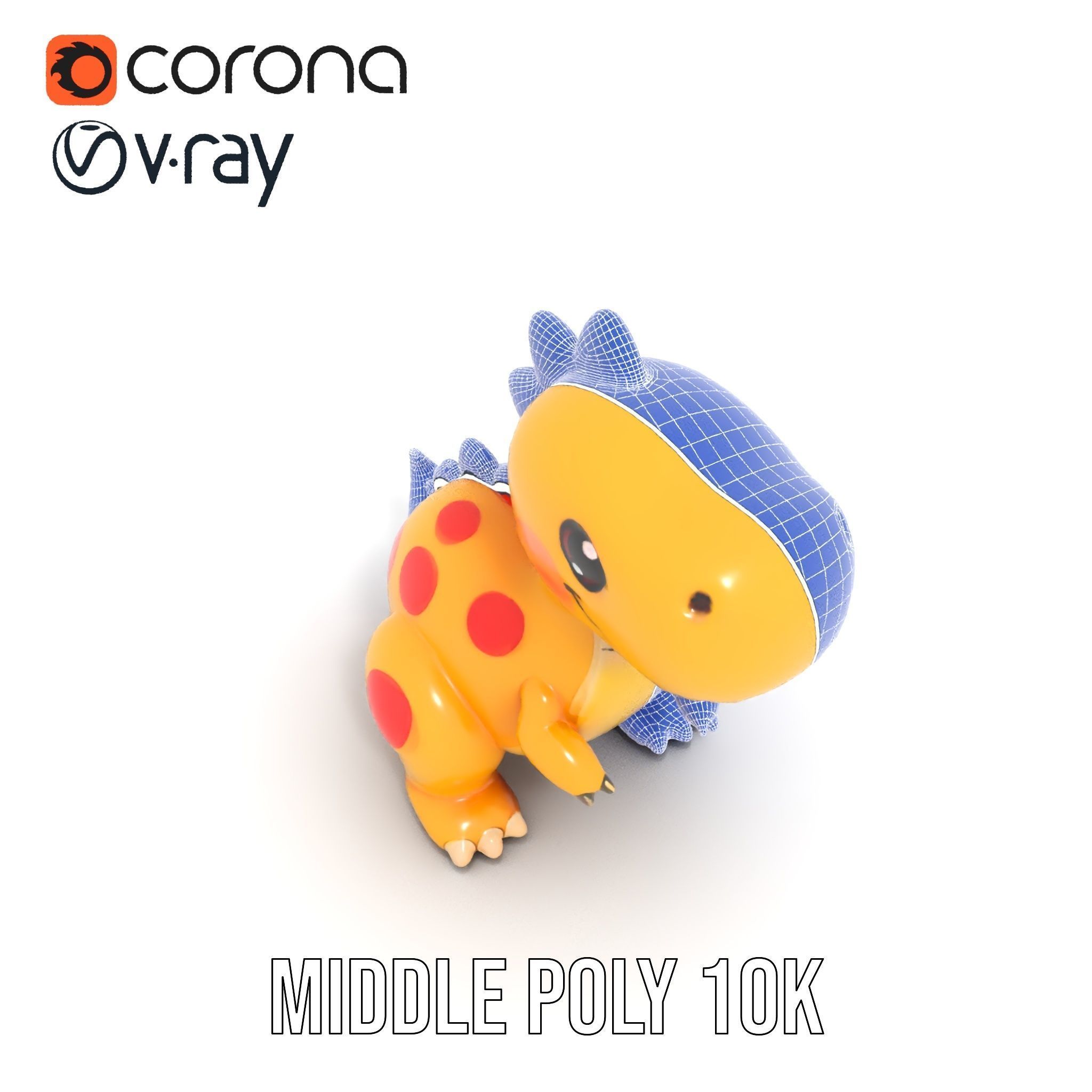 Smiling Dinosaur Character Model Pack Low-poly 3D model_24