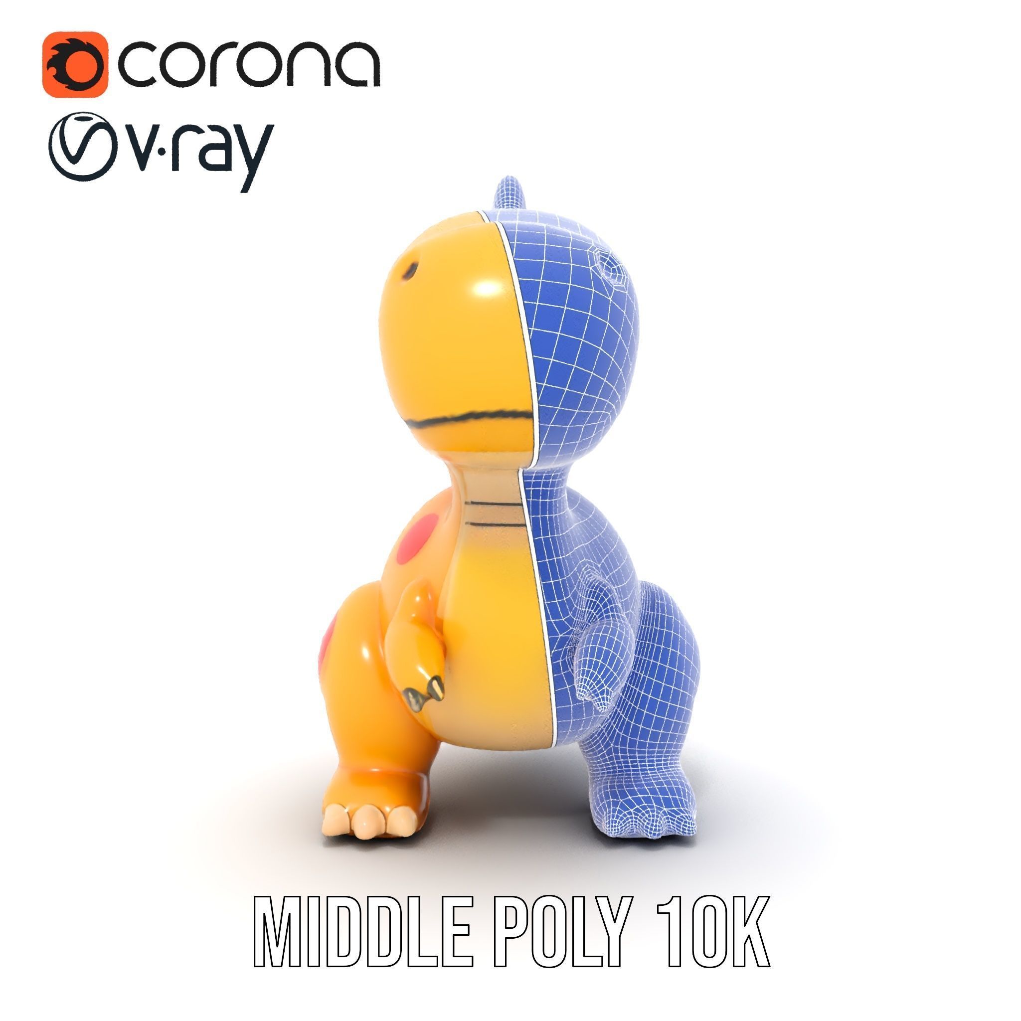 Smiling Dinosaur Character Model Pack Low-poly 3D model_26