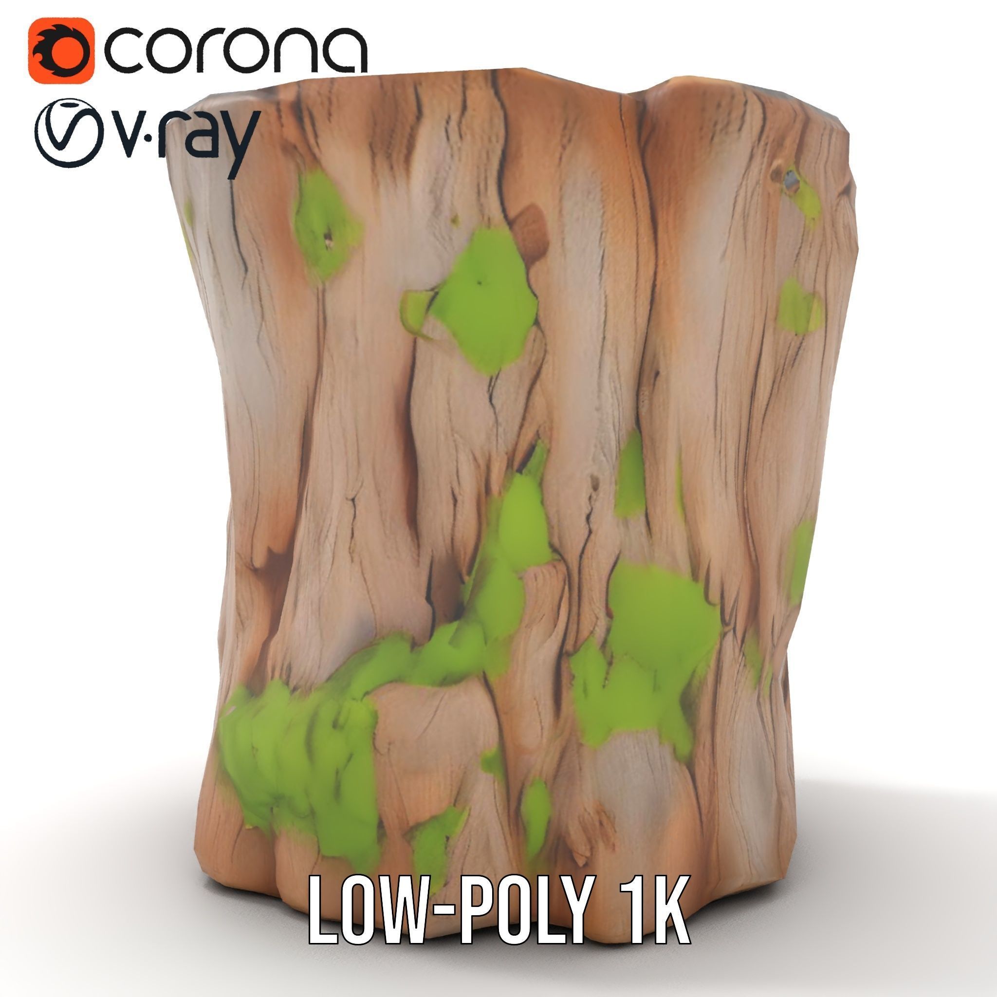 Realistic Mossy Tree Stump Model Pack for Natural Environments Low-poly 3D model_19