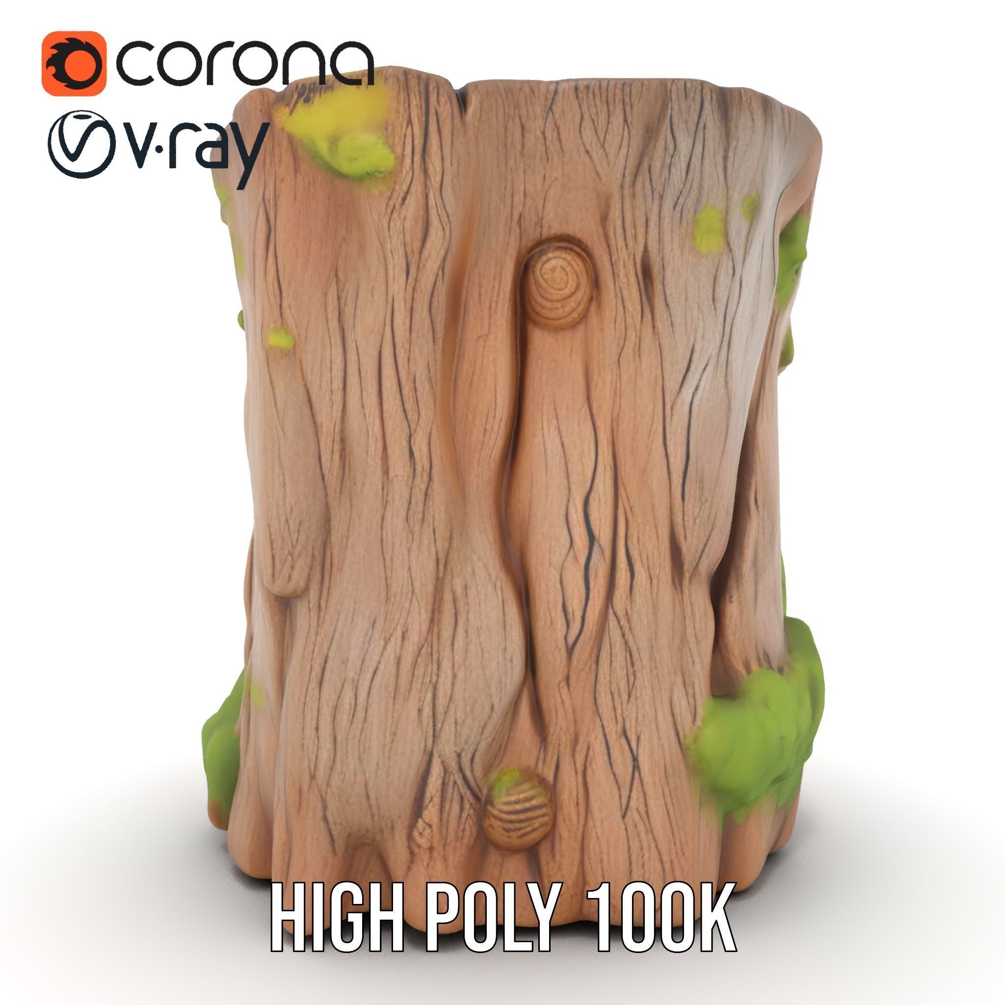Realistic Mossy Tree Stump Model Pack for Natural Environments Low-poly 3D model_26