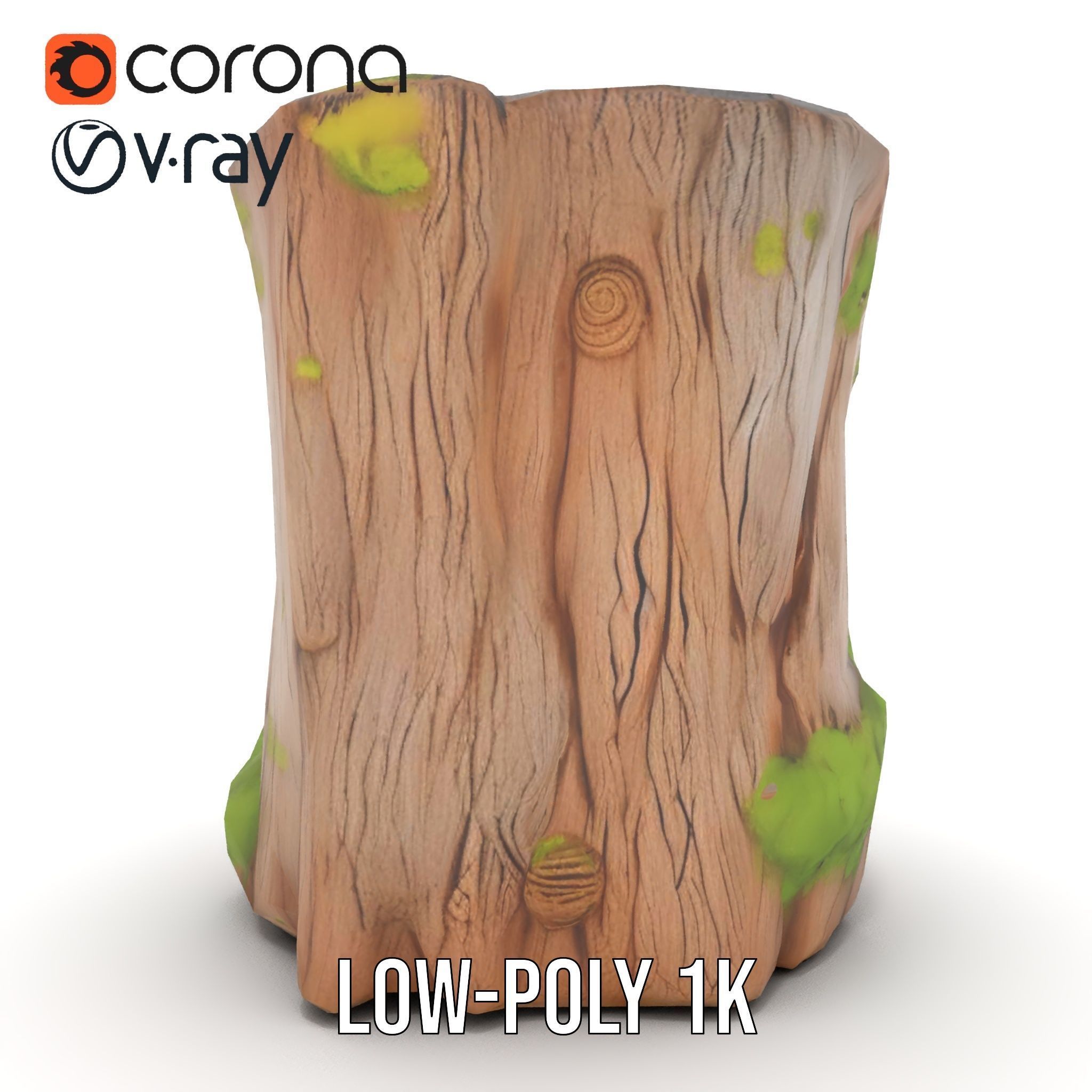 Realistic Mossy Tree Stump Model Pack for Natural Environments Low-poly 3D model_14