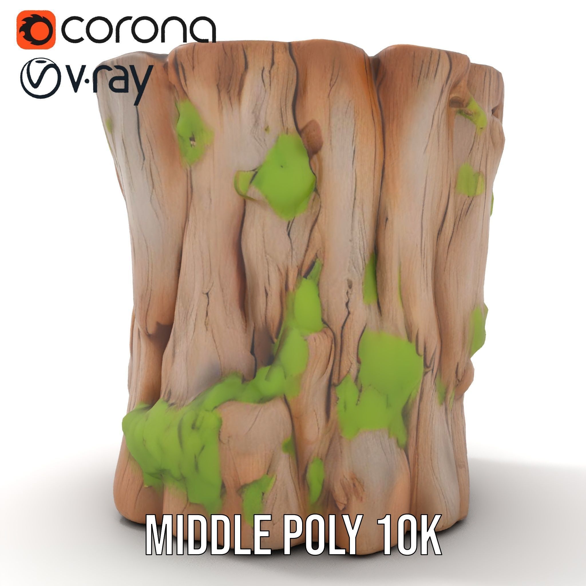 Realistic Mossy Tree Stump Model Pack for Natural Environments Low-poly 3D model_18