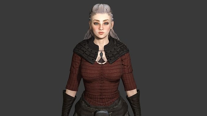QUEEN SAHIRA Ver 02 - 3D CHARACTER FANTASY DARK QUEEN KNIGHT Low-poly 3D model