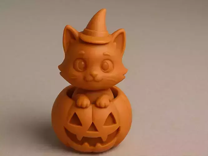Cat Cute Halloween Decoration 3D print model
